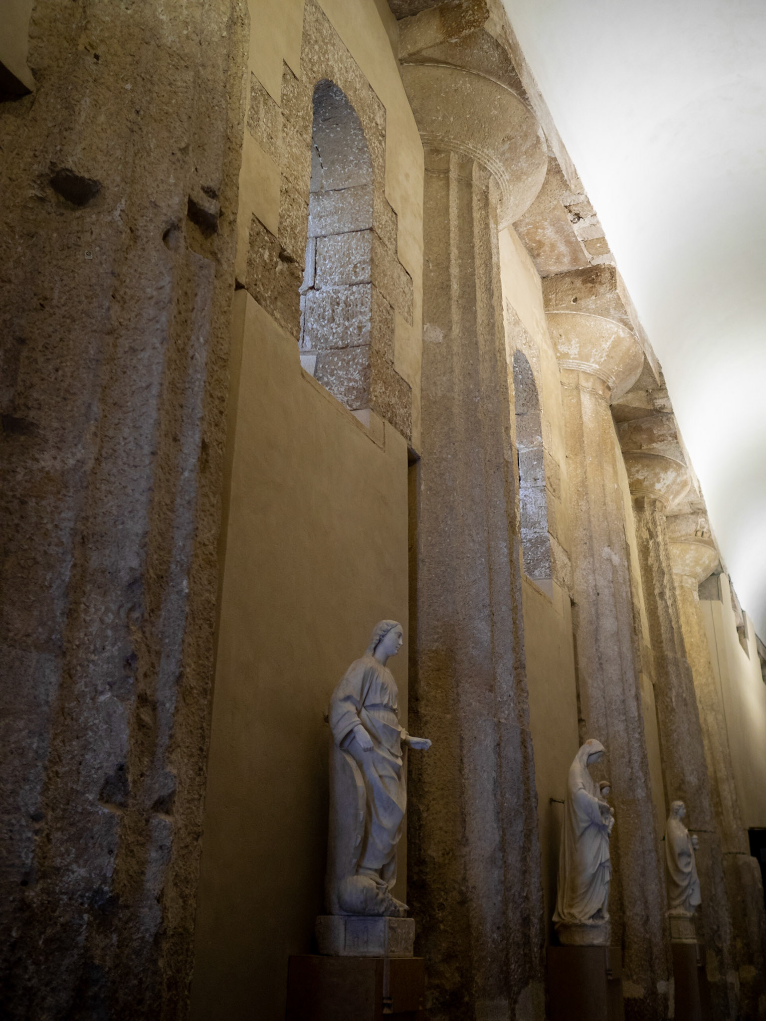 Ancient columns of the Temple of Athena, incorporated into the walls of the Cathedral of Syracuse