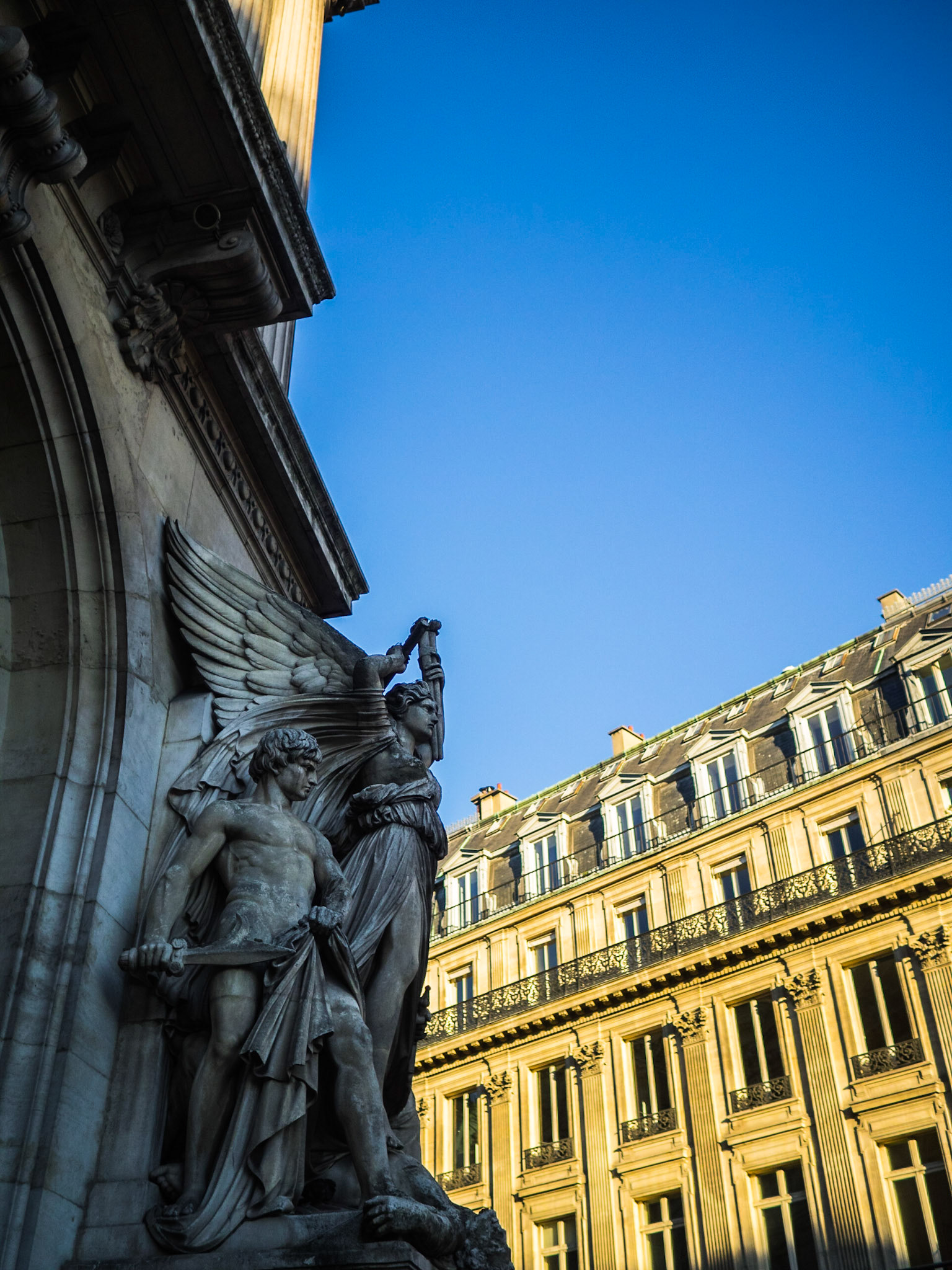 Sculptures from the facade of the Garnier Opera in Paris