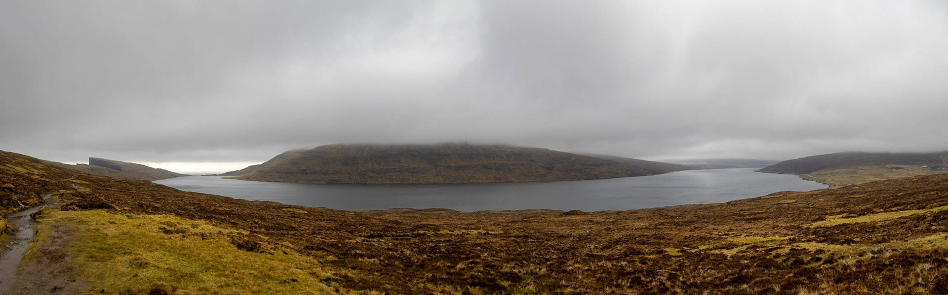 Panorama view of Sørvágsvatn lake