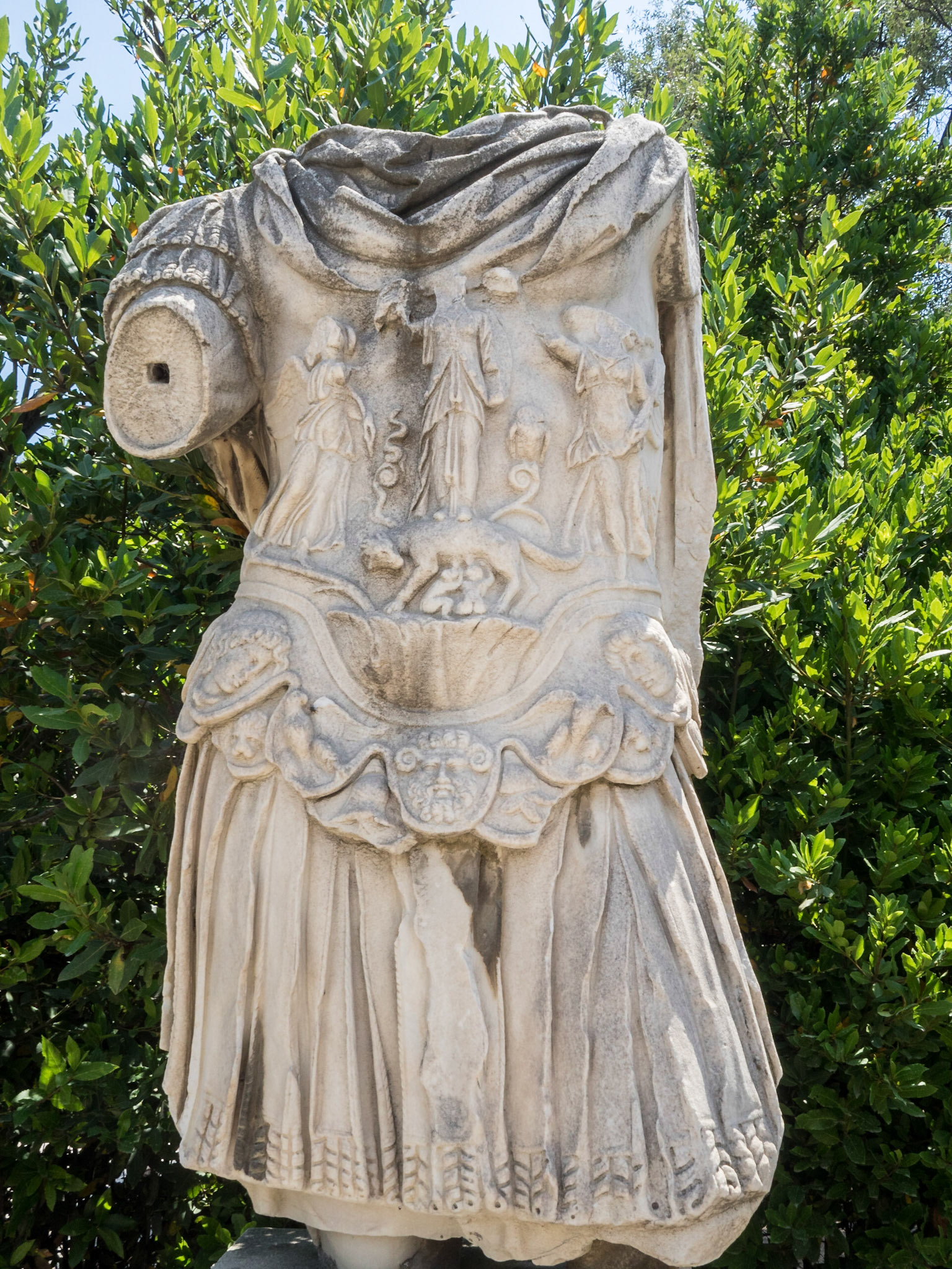 Greek worrier torso statue in the Ancient Agora