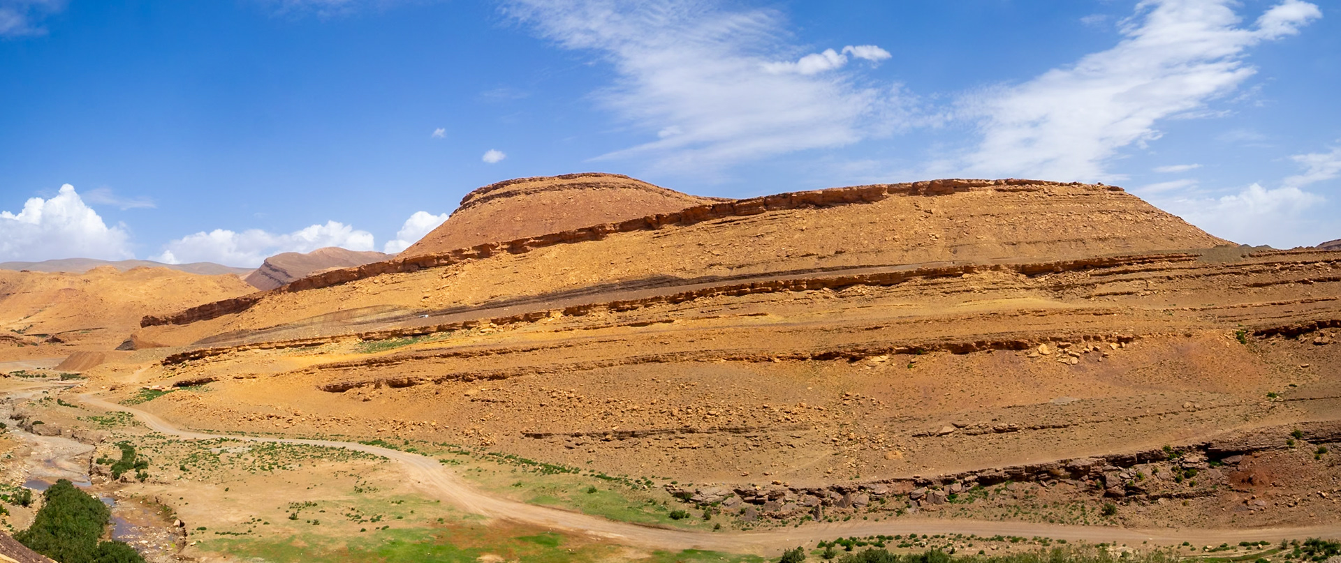 Rock formation by the Todgha River, Morocco