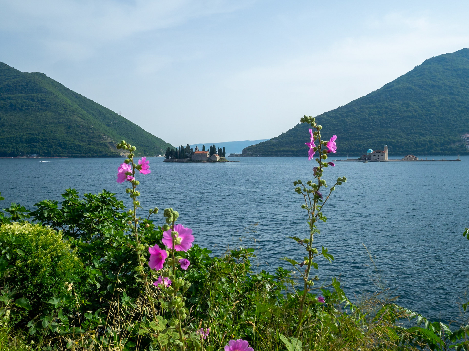Sveti Dorđe and Our Lady of the Rocjs islets seen from Perast, Montenegro