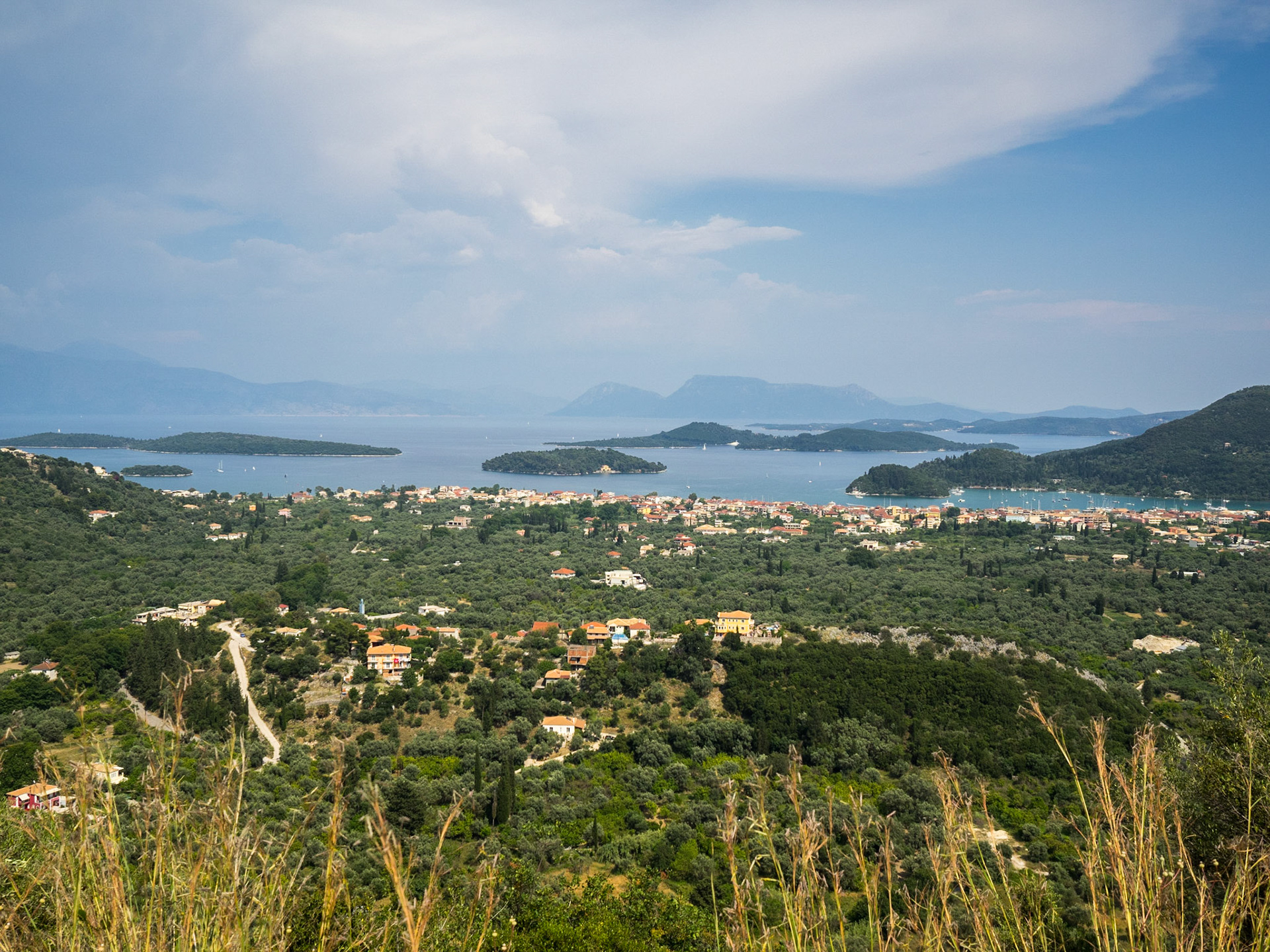 Lefkada island dotted sea general view