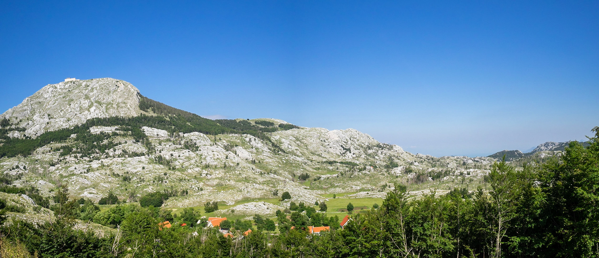 Panorama of the mountain where Mausoleum of Petar II Petrovic Njegos seats