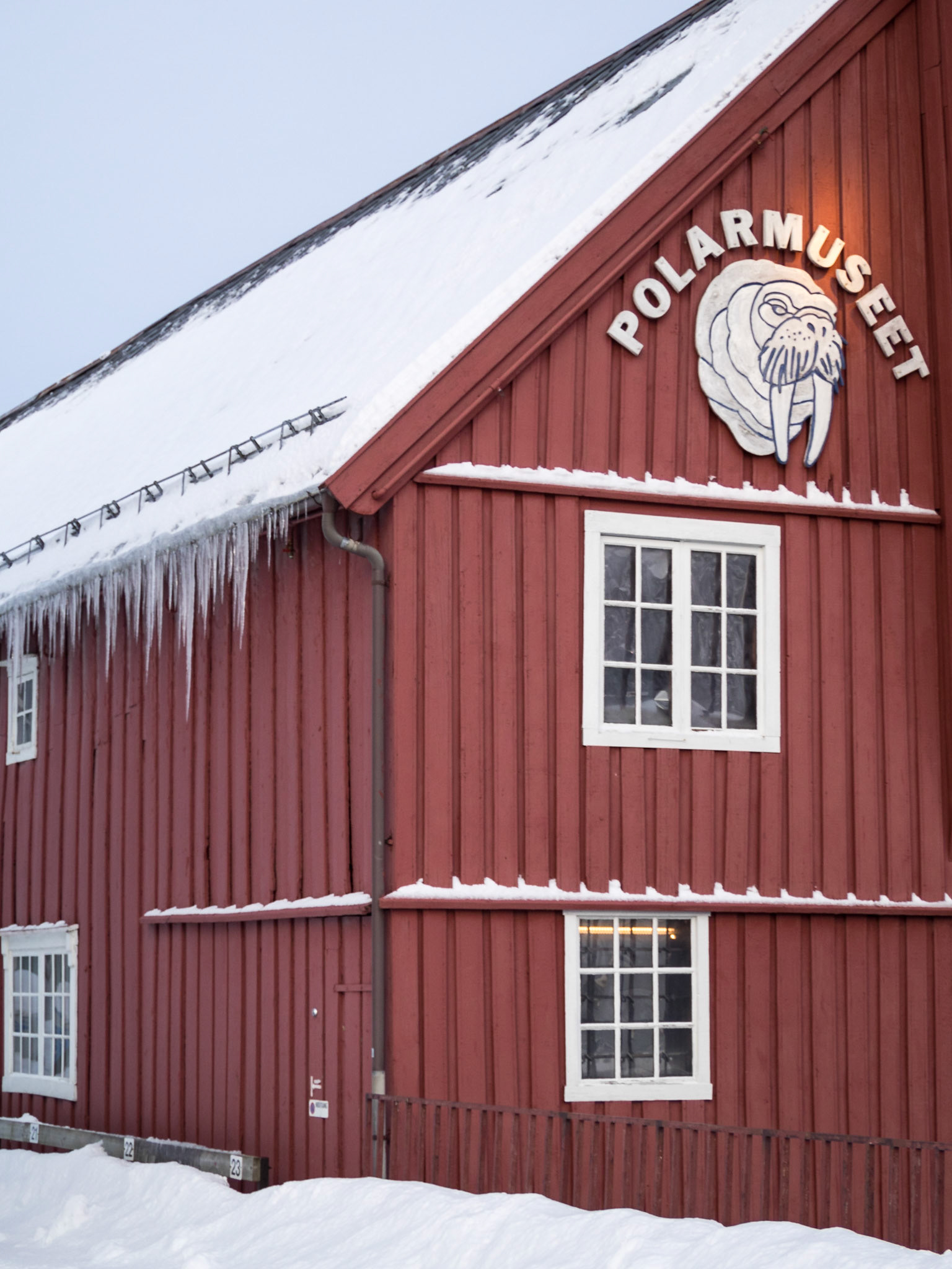 Polar Museum red painted traditional wooden building