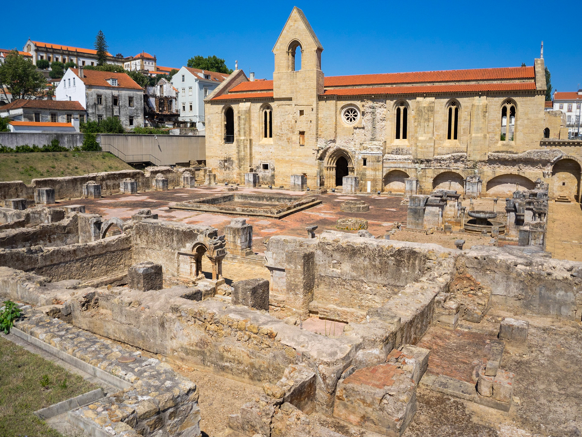 St Clare-the-Older monastery south facade with cloister ruins in foreground
