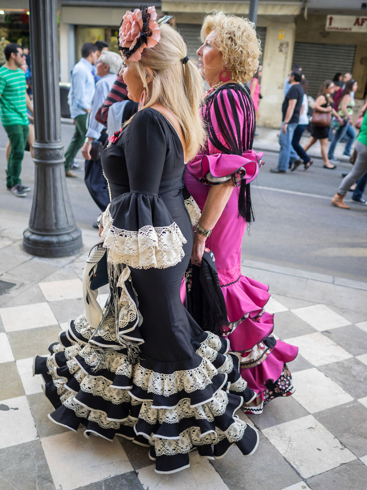 Street parade during the Las Cruces de Mayo in Granada