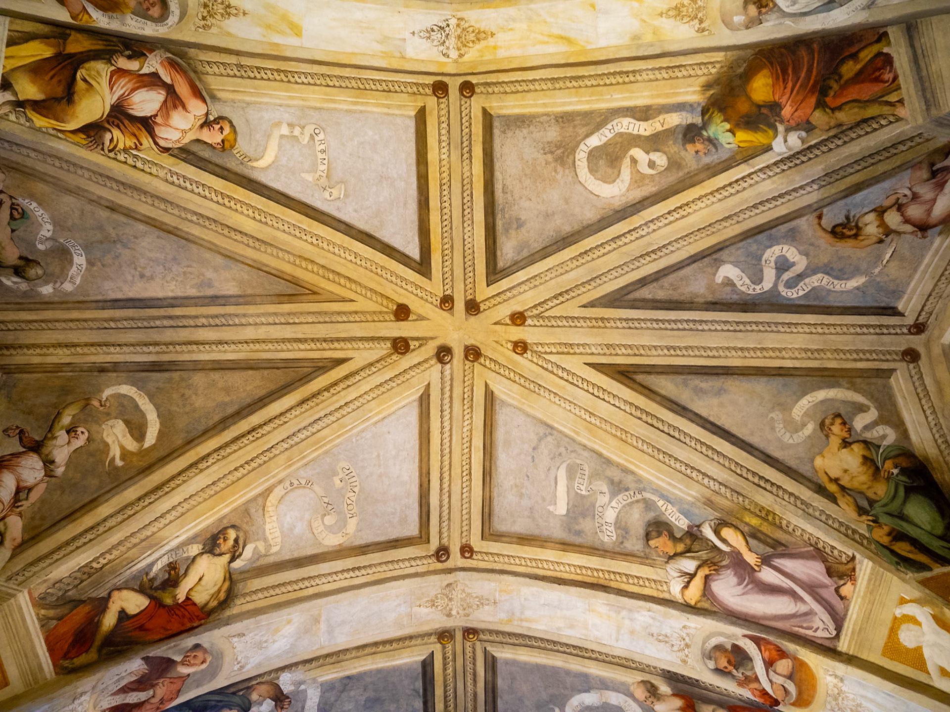 Fresco by Romanino in the ceiling of the Church Santa Maria della Neve, Pisogne