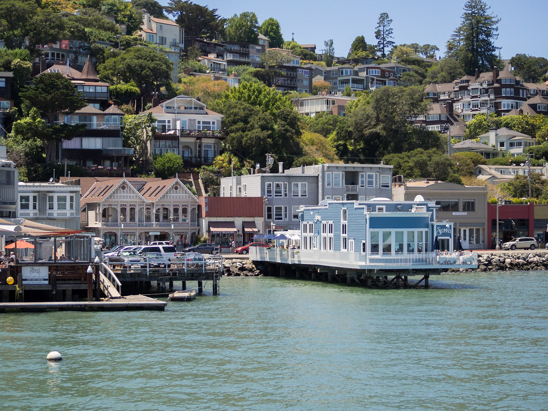 Sausalito over the sea houses