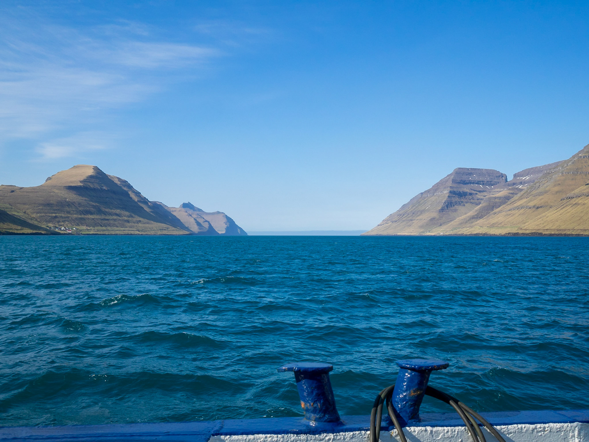 Kalsoyarfjørður fjord seen from the ferrie