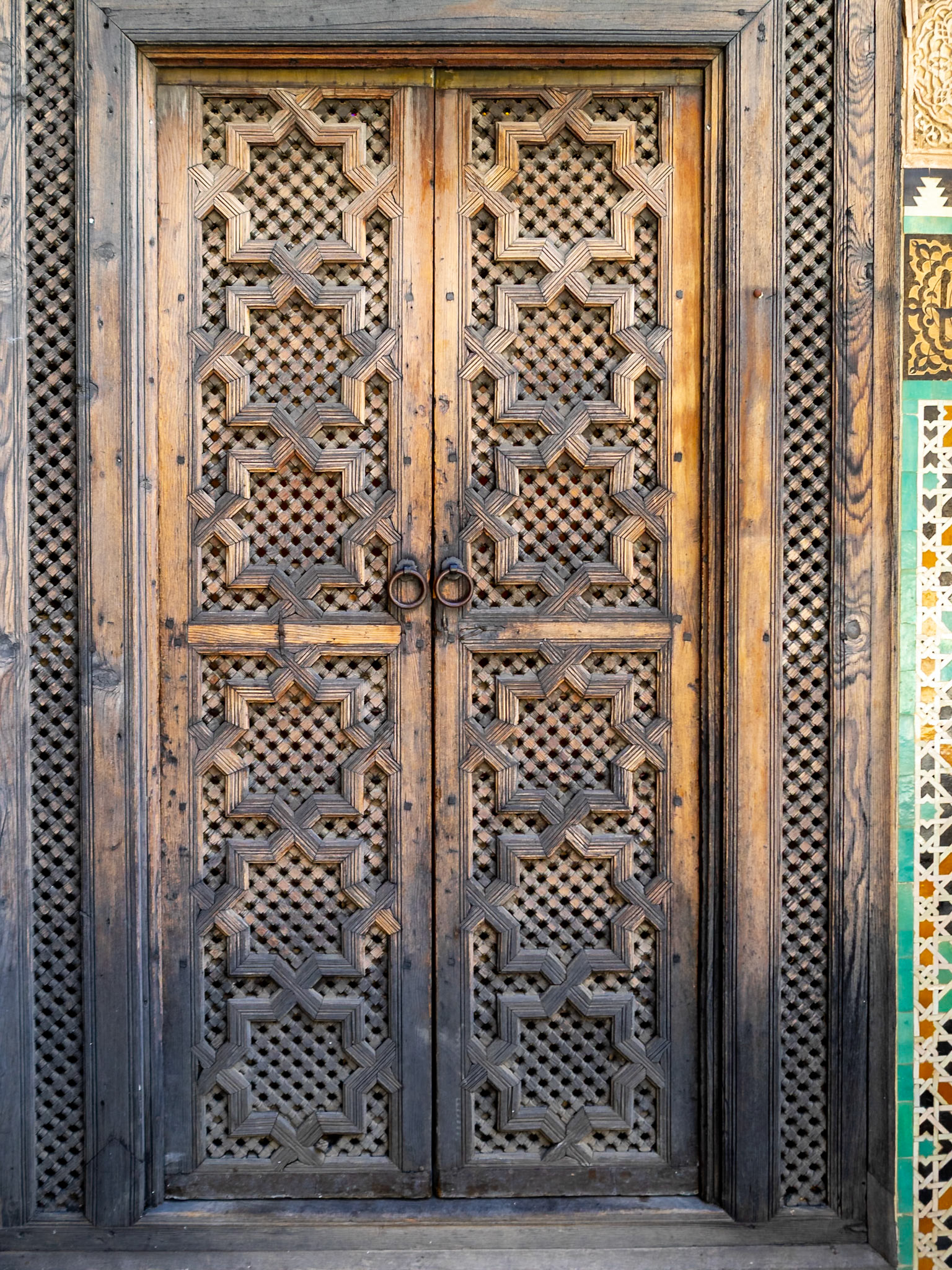 Doorway of the Bou Inania Madrasa courtyard, Fez, Morocco
