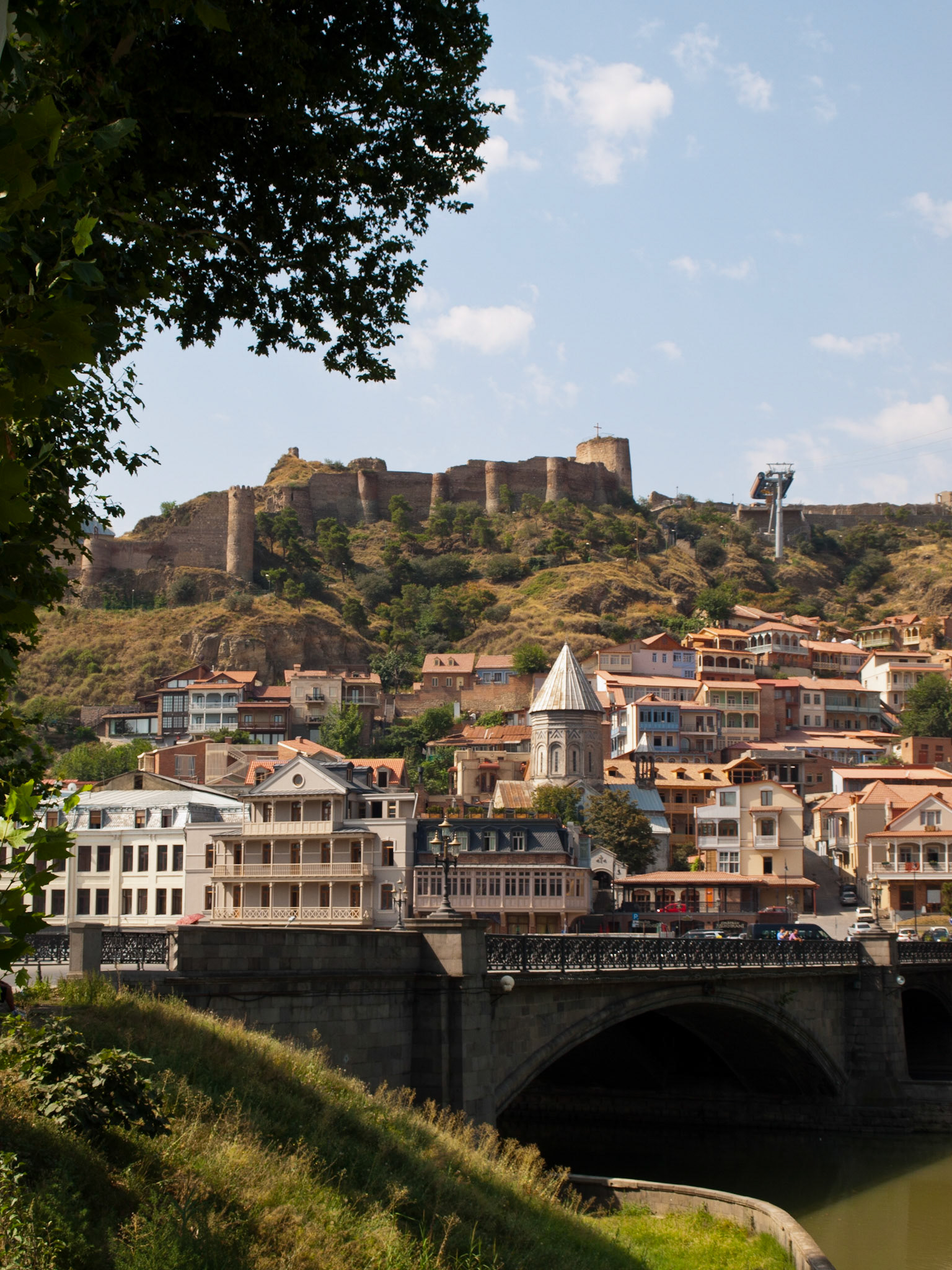 Narikala fortress and old Tbilisi view across Kura river