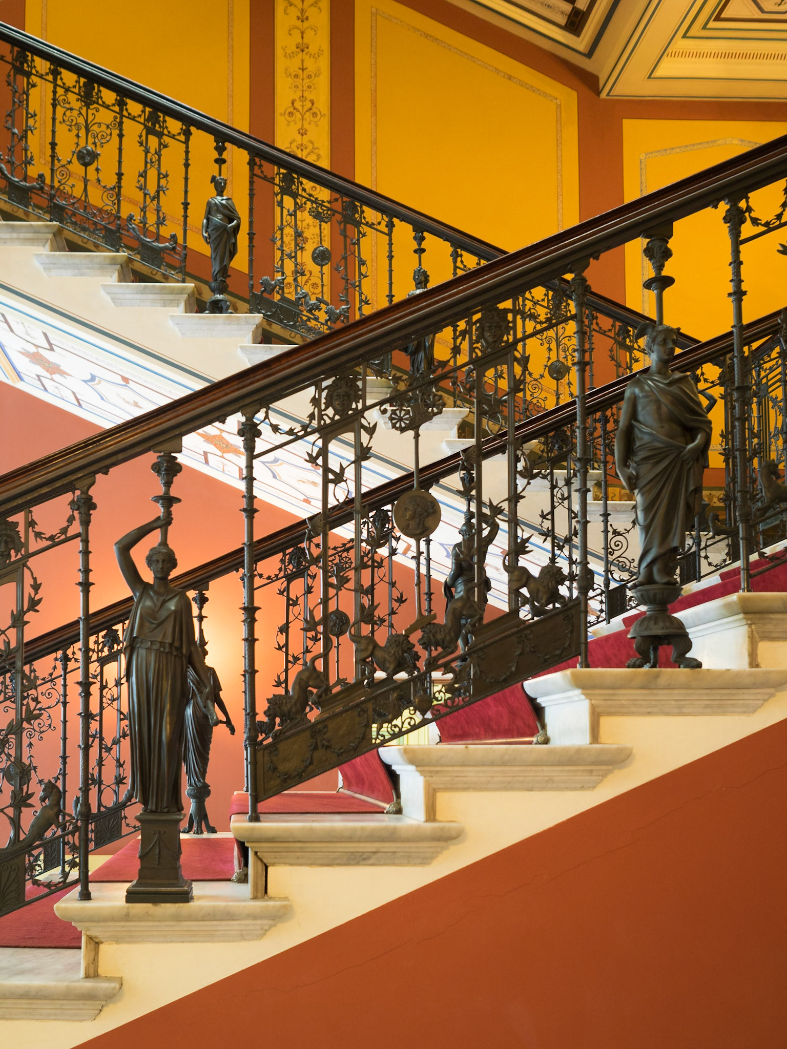 Staircase details inside Achillion Palace