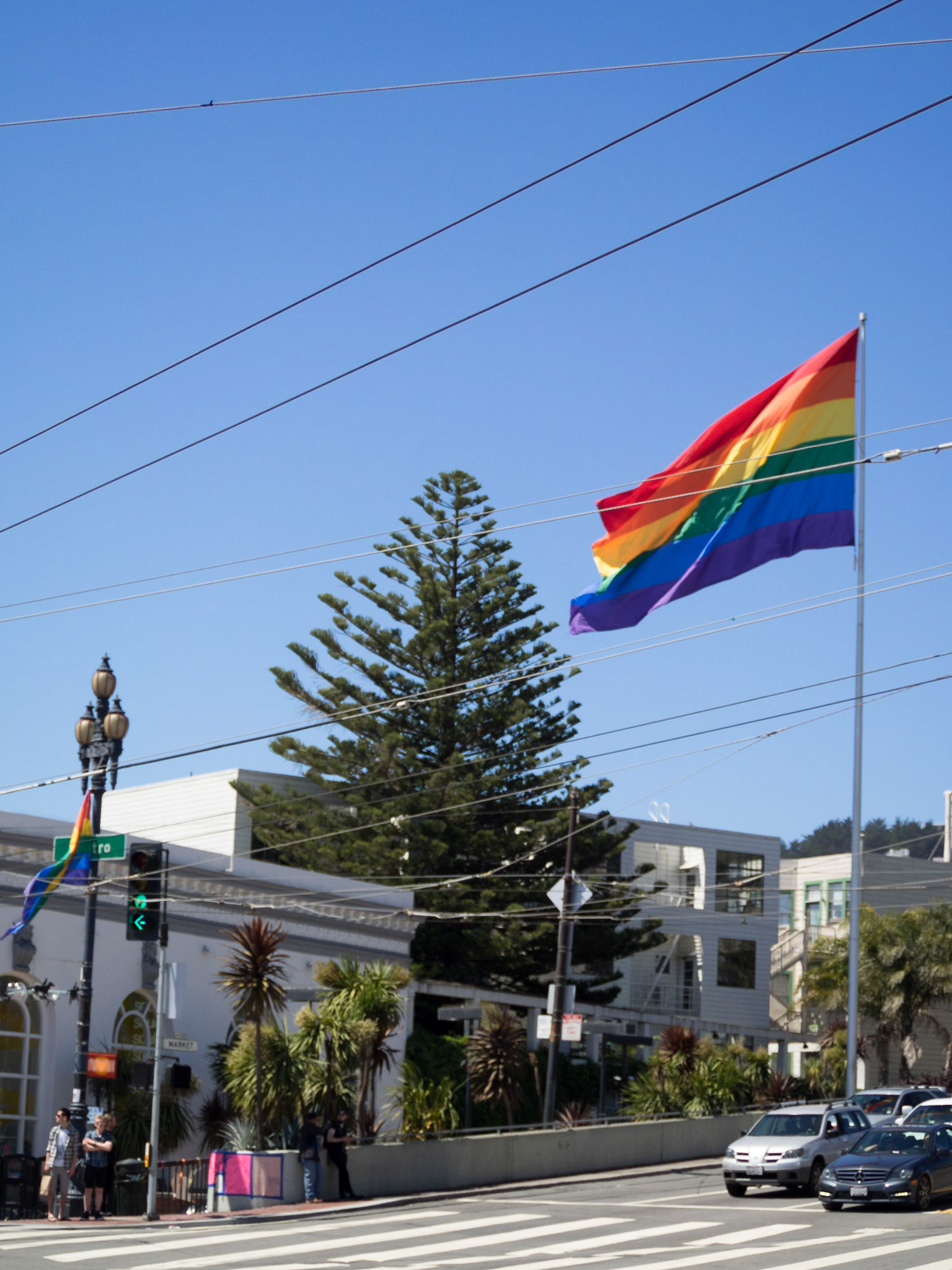Gay flag waiving in Castro neighbourhood