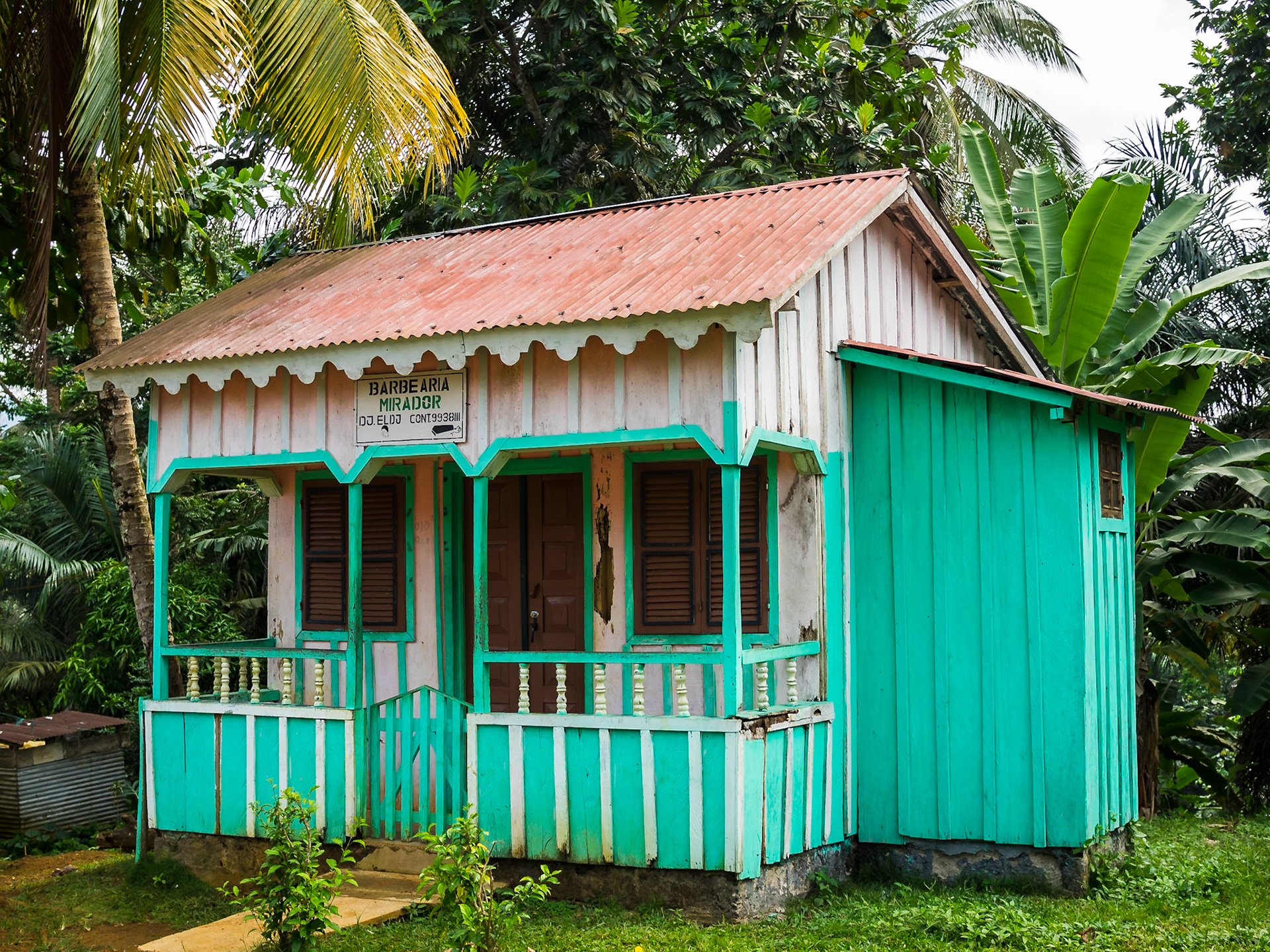 Small colourful wooden house