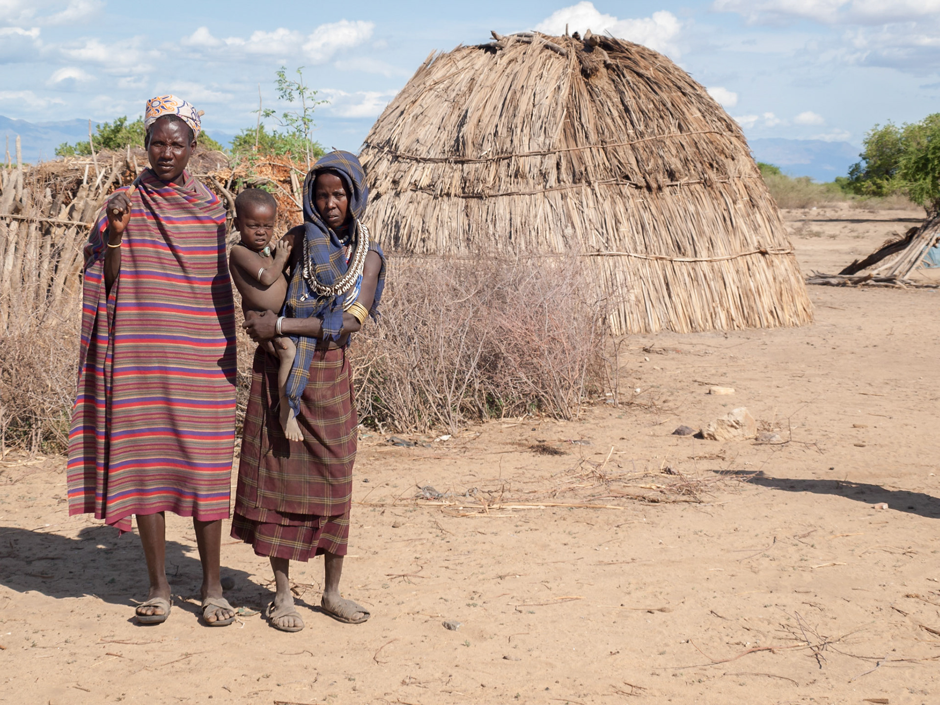 Portrait of Arbore couple and child