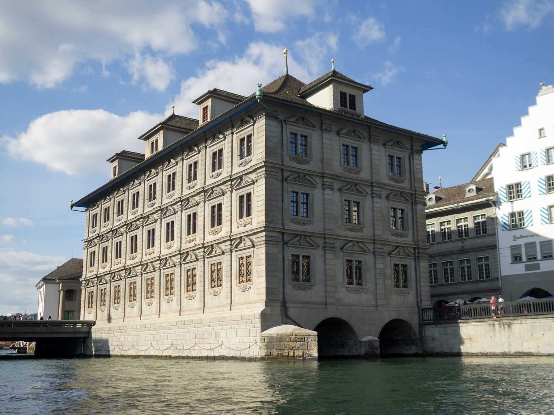 Zurich Rathaus seen from Limmat River
