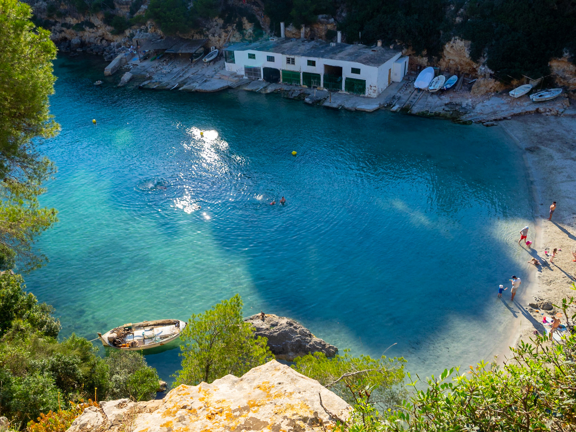 Cala Pi turquoise waters seen from above, Maiorca