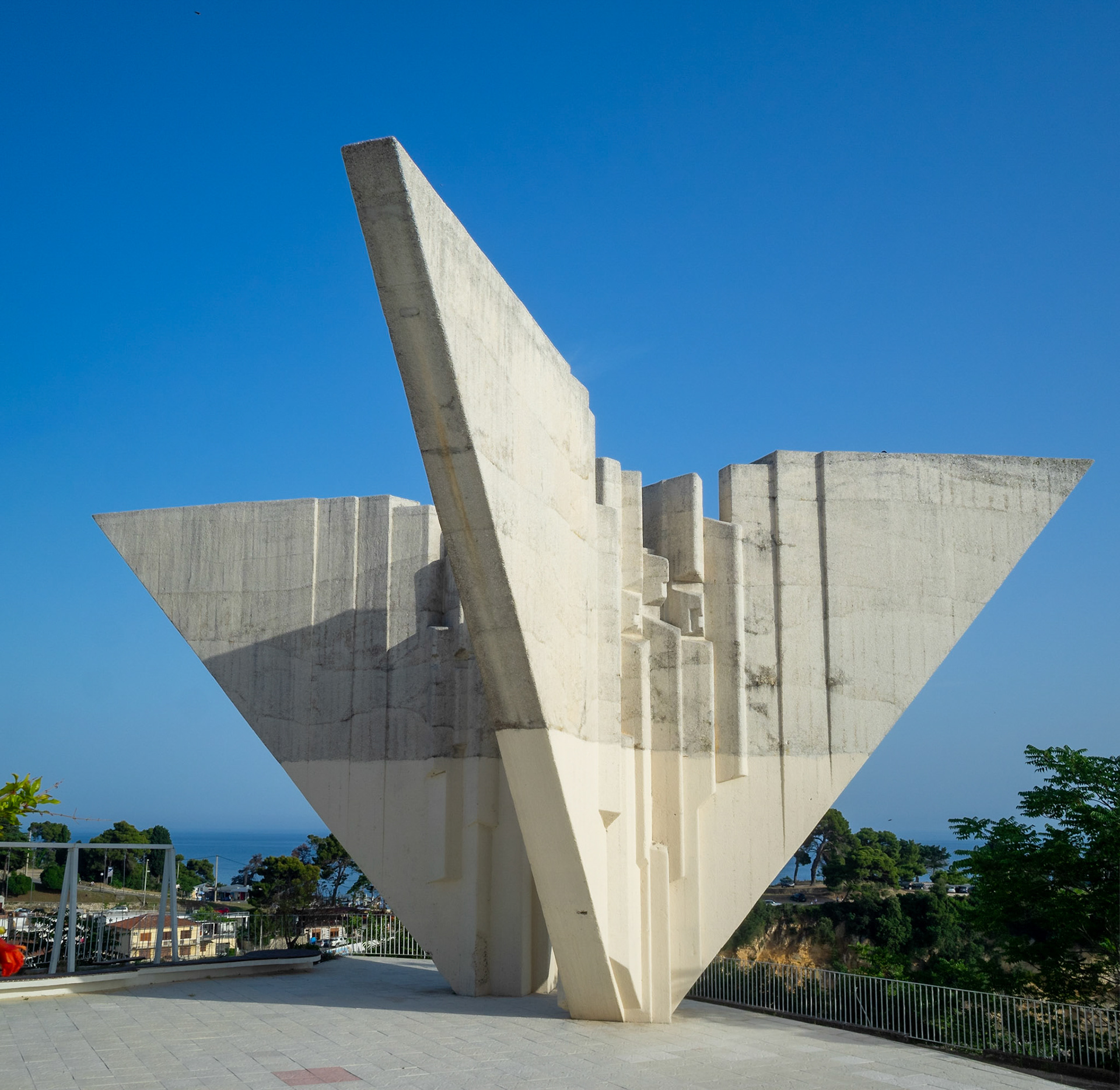 Brutalist art monument in Ulcinj