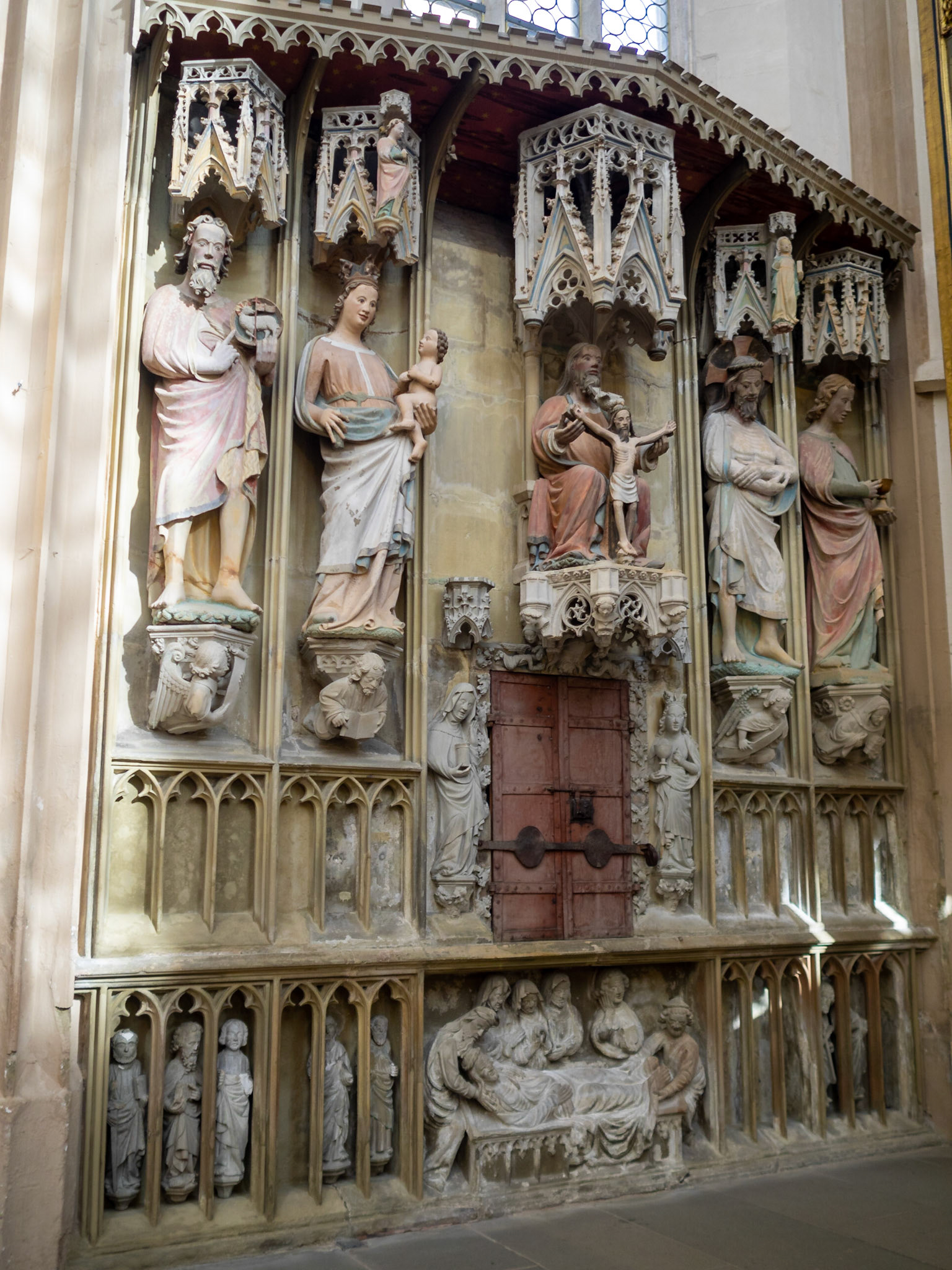 Stone carved altar on Rothenburg ob der Tauber St. Jakob Church