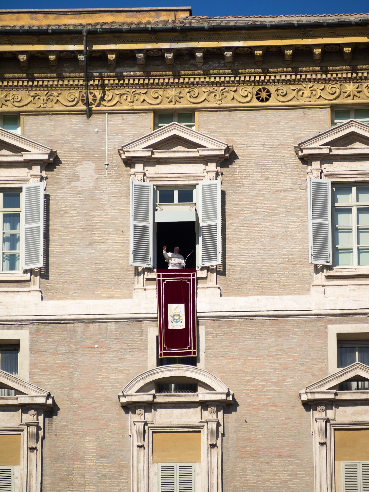 Pope Francis at the Vatican window during Sunday blessing