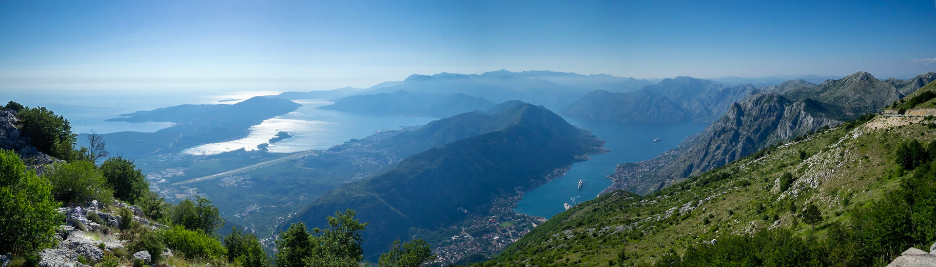 Panorama of Kotor Bay up to the Adriatic Sea, Montenegro