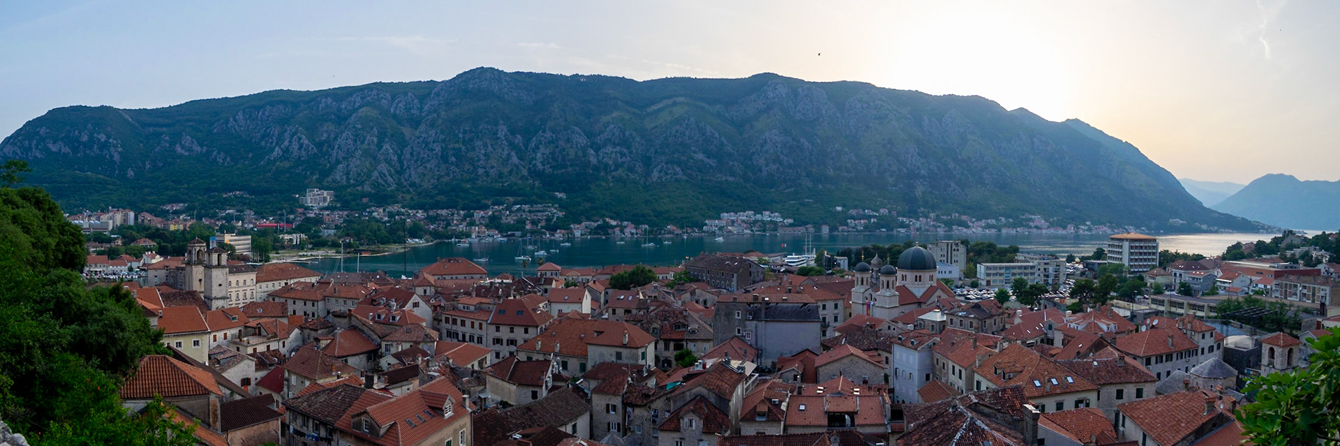 Kotor cityscape at dusk, Montenegro