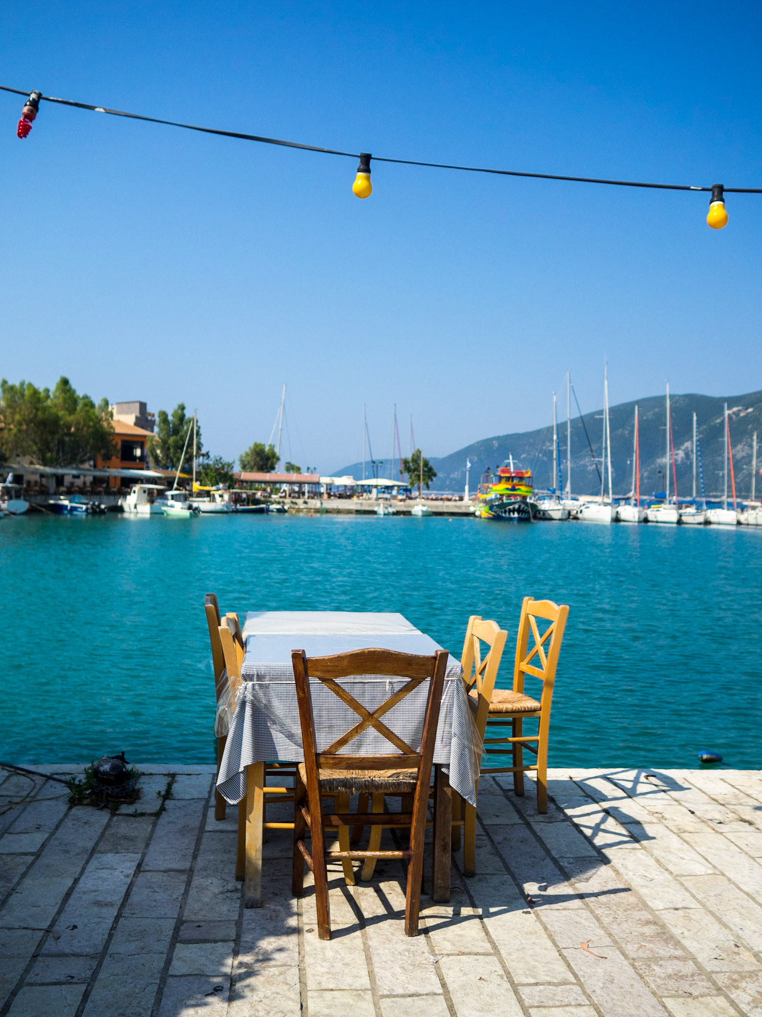Vasiliki Lefkada Greece Europe restaurant table