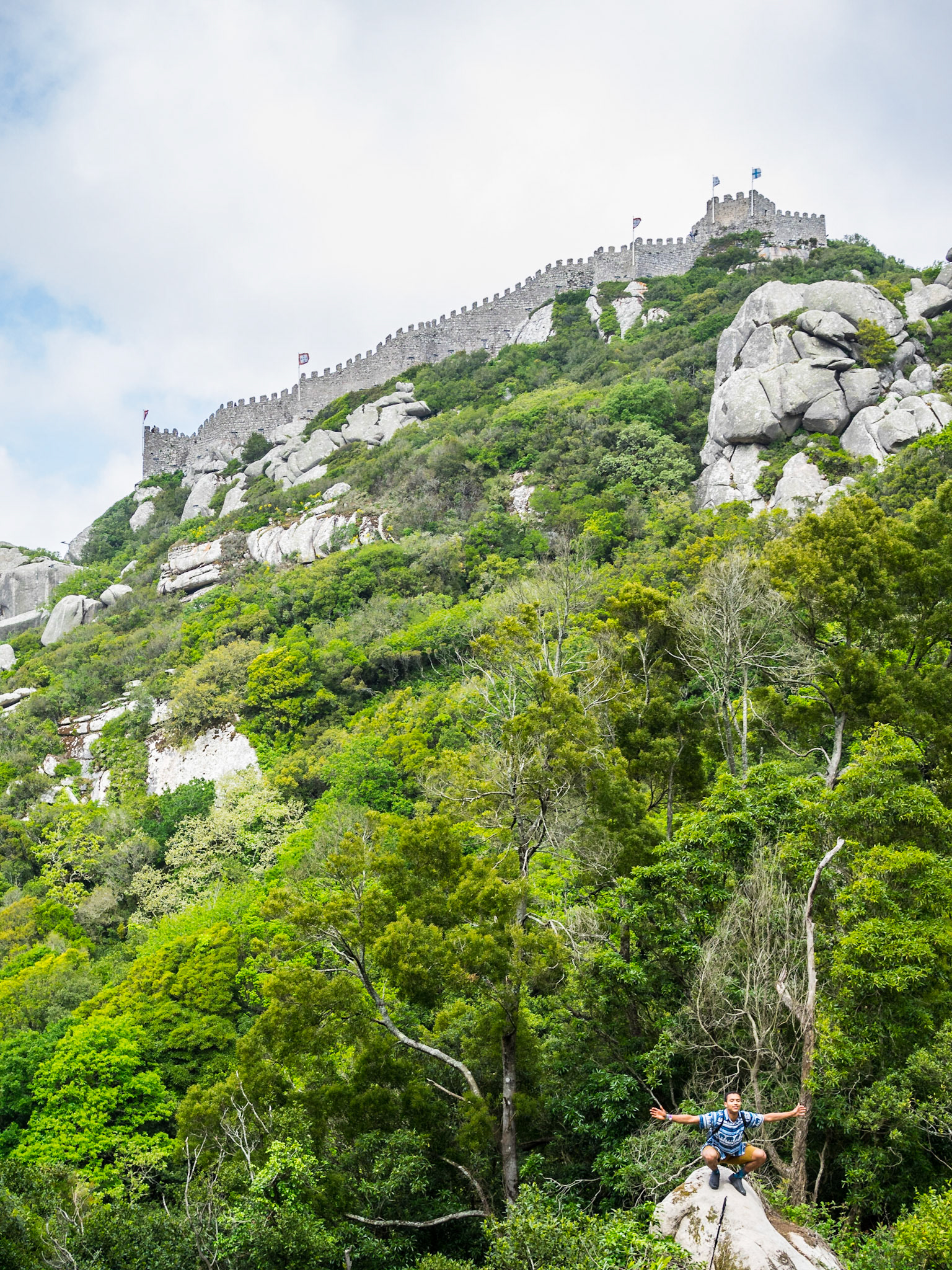 Sintra's Moorish Castle atop the forest