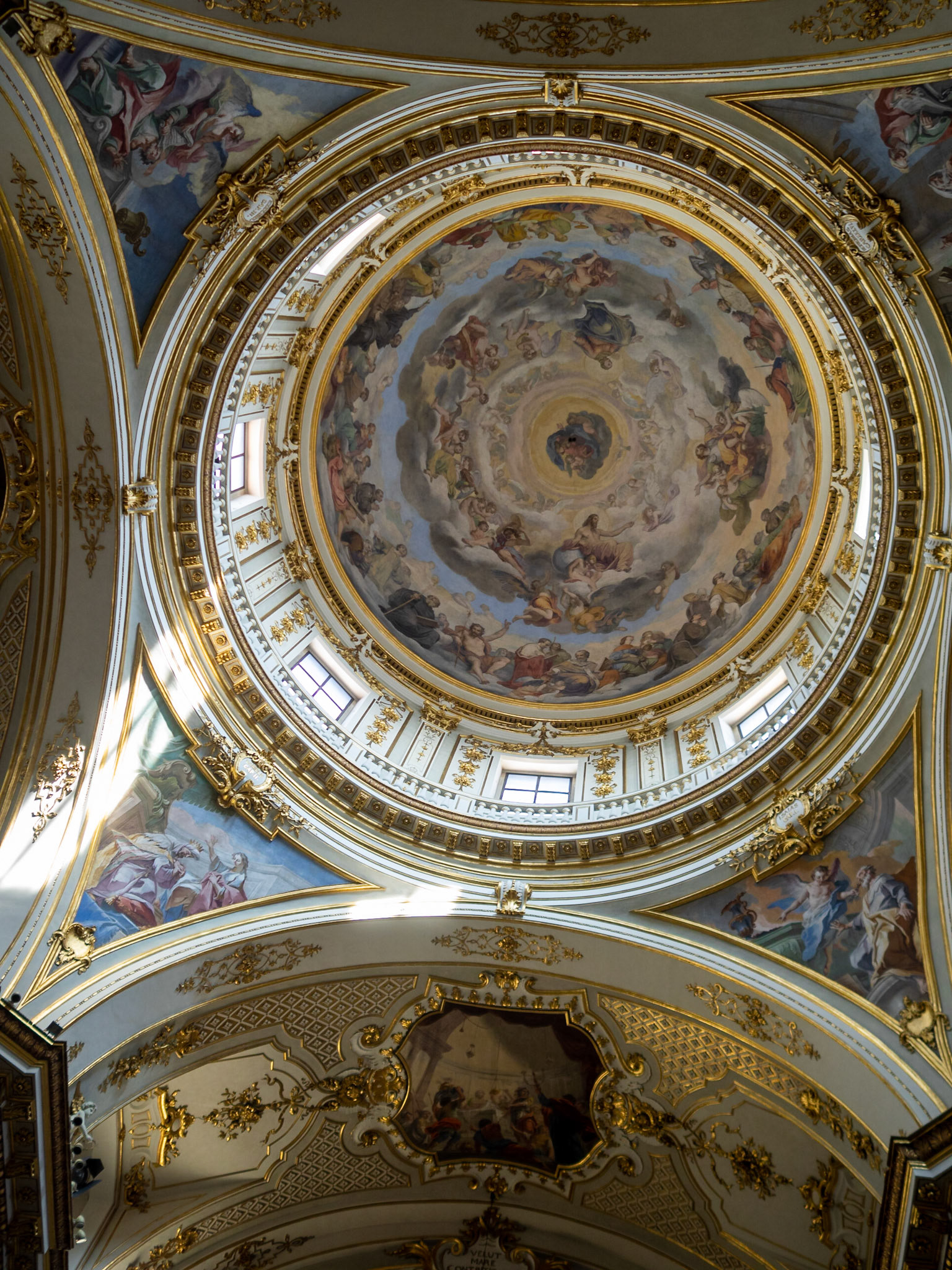 The interior of Bergamo Cathedral dome