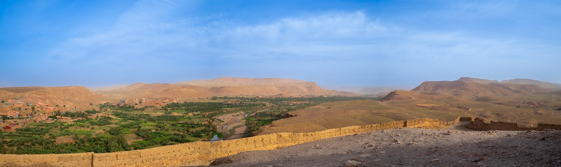Ounila Valley seen from the top of the Ait-Ben-Haddou hill, Morocco