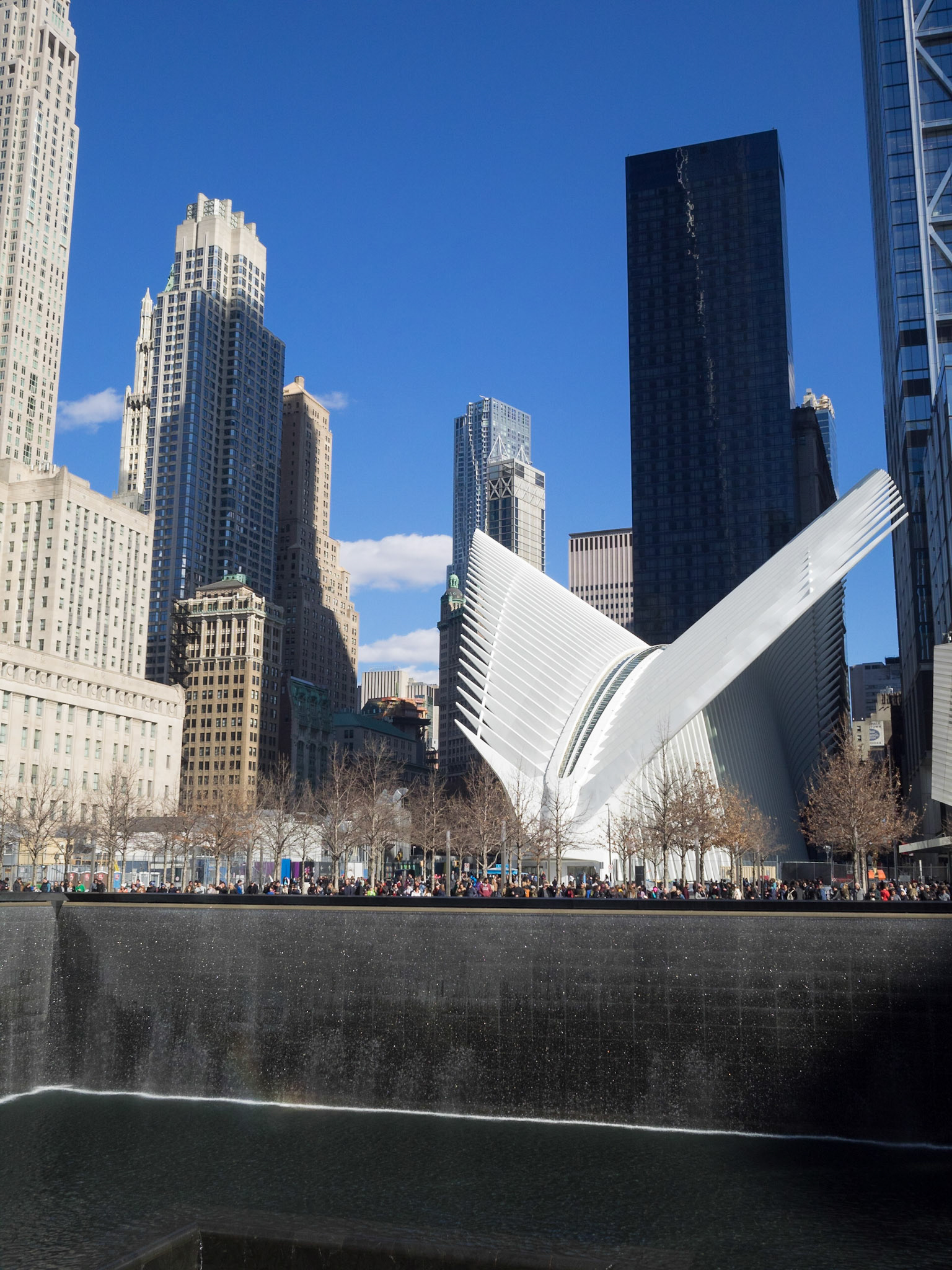 National September 11 Memorial North Pool with the Oculus in background