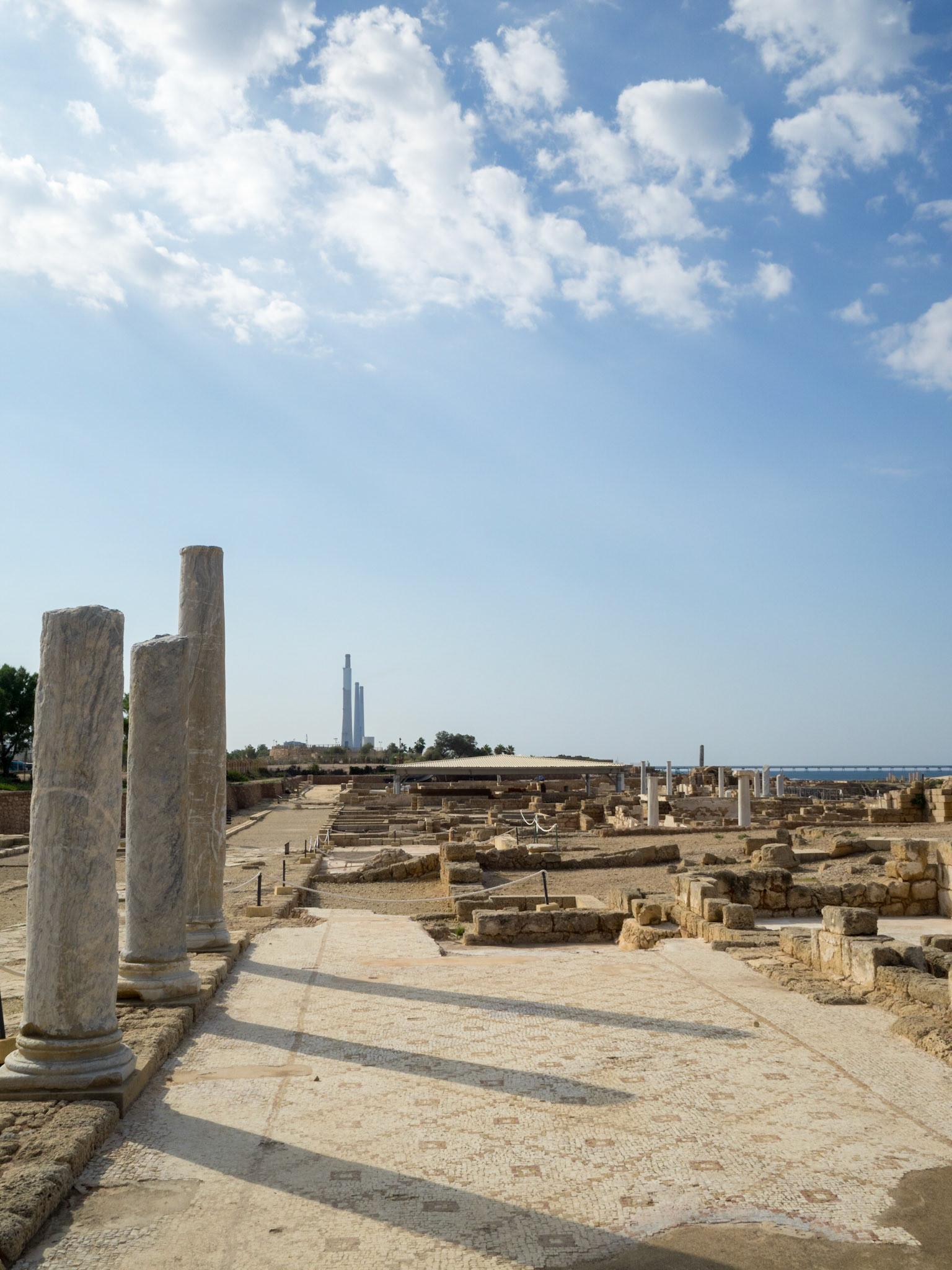 Caesarea city ruins and mosaics