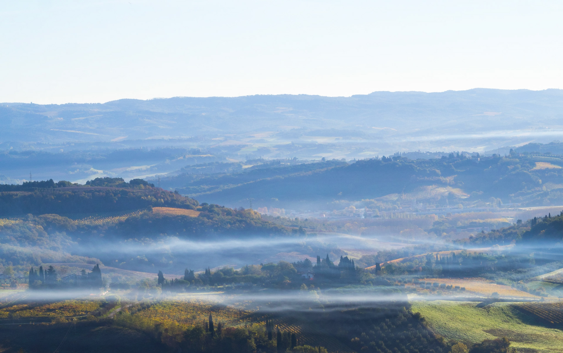 Tuscany landscape at dawn