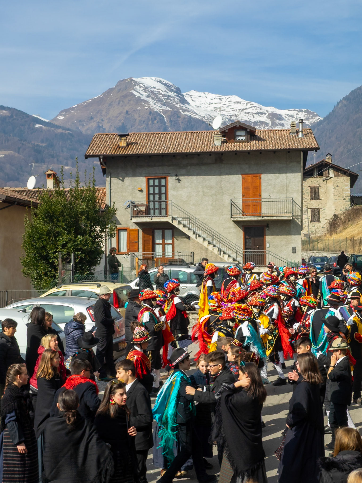 Dancing in the street in Bagolino during Carnival
