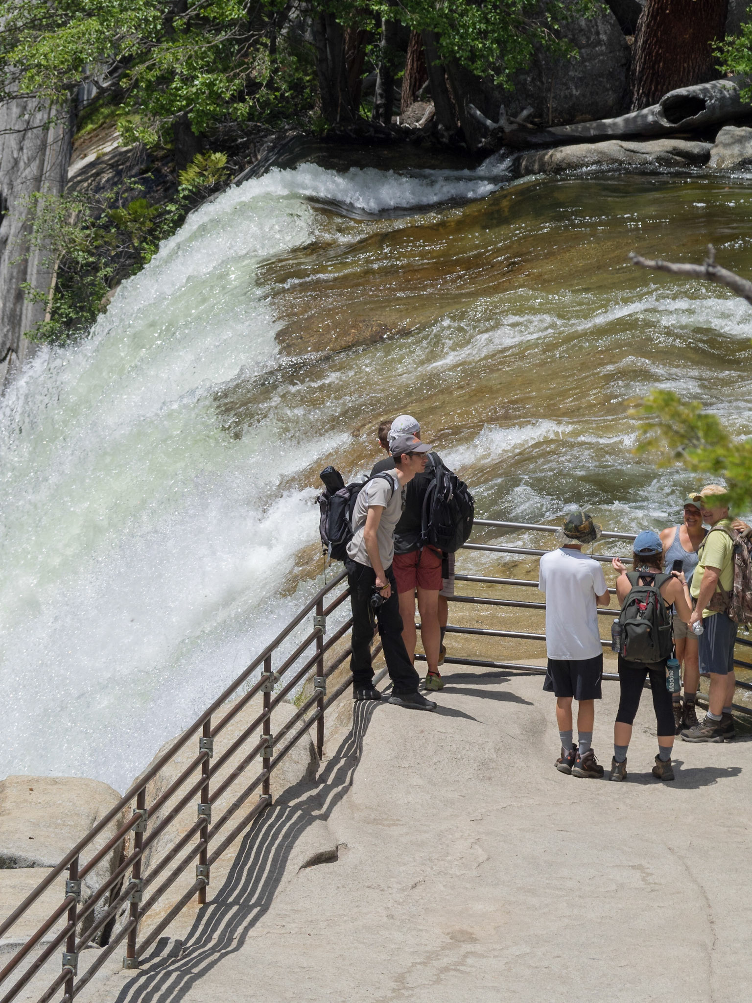 Taking pictures on top of Vernal Falls
