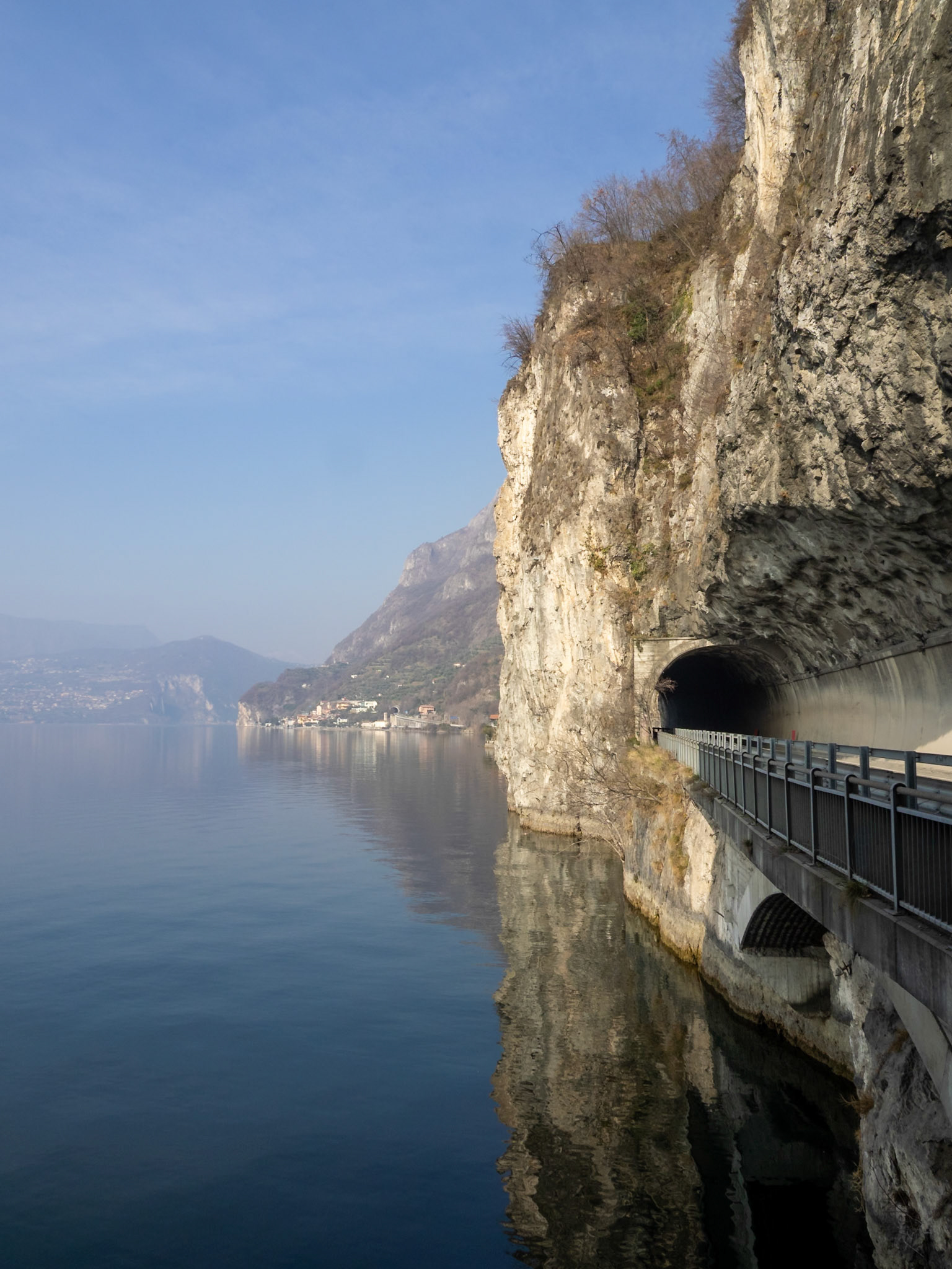 Lake Iseo shore walking path
