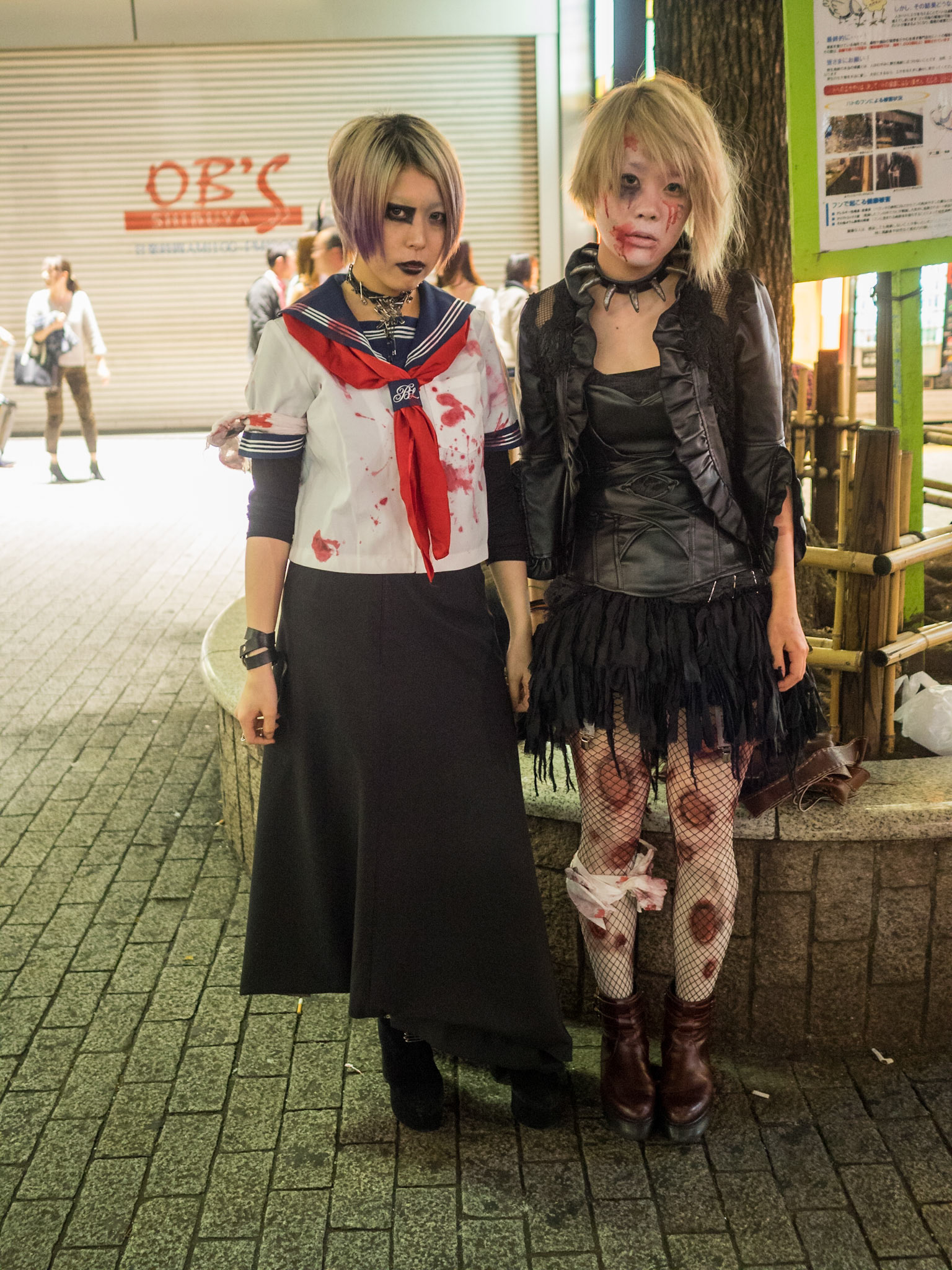 Two girls in Halloween costumes in Shibuya