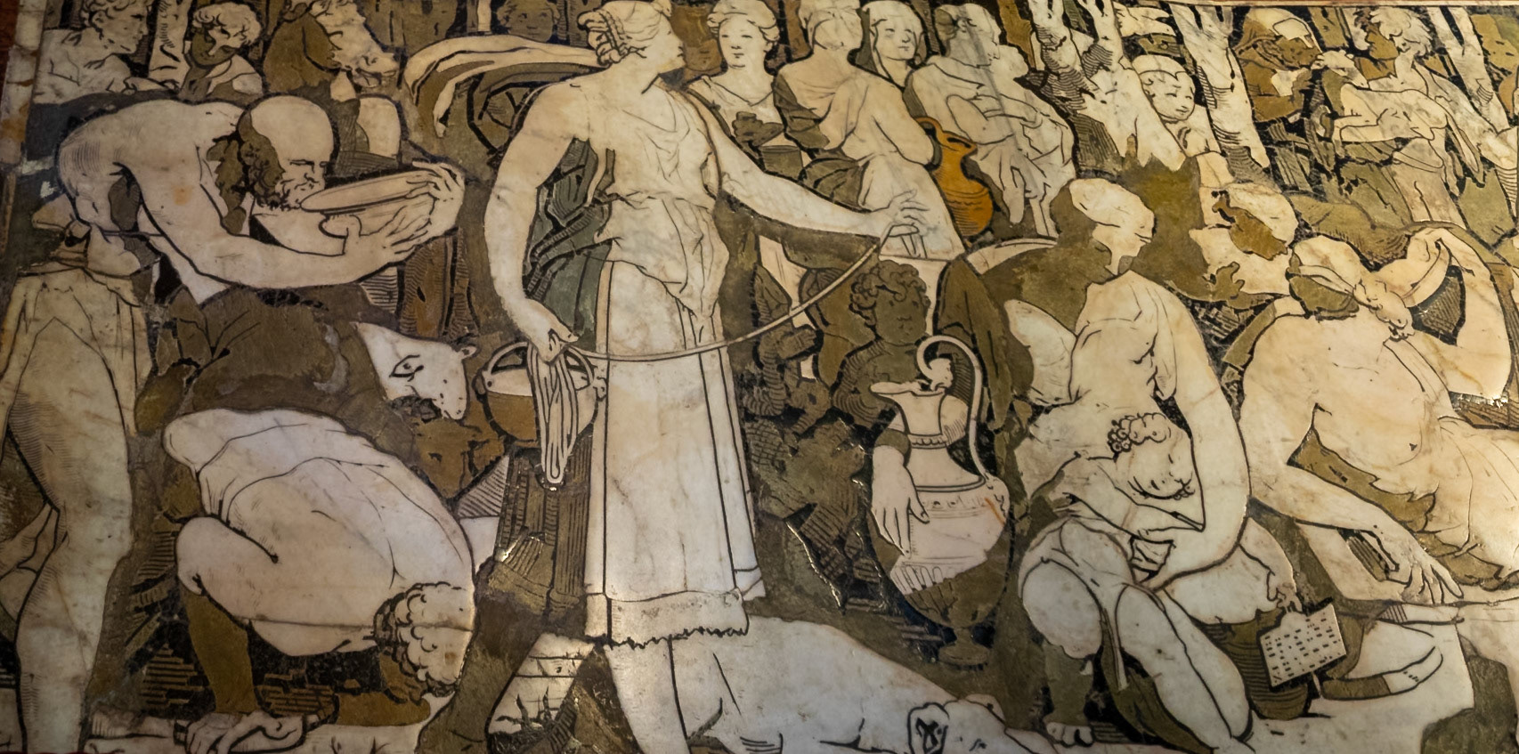 Siena Cathedral inlaid stone floor detail