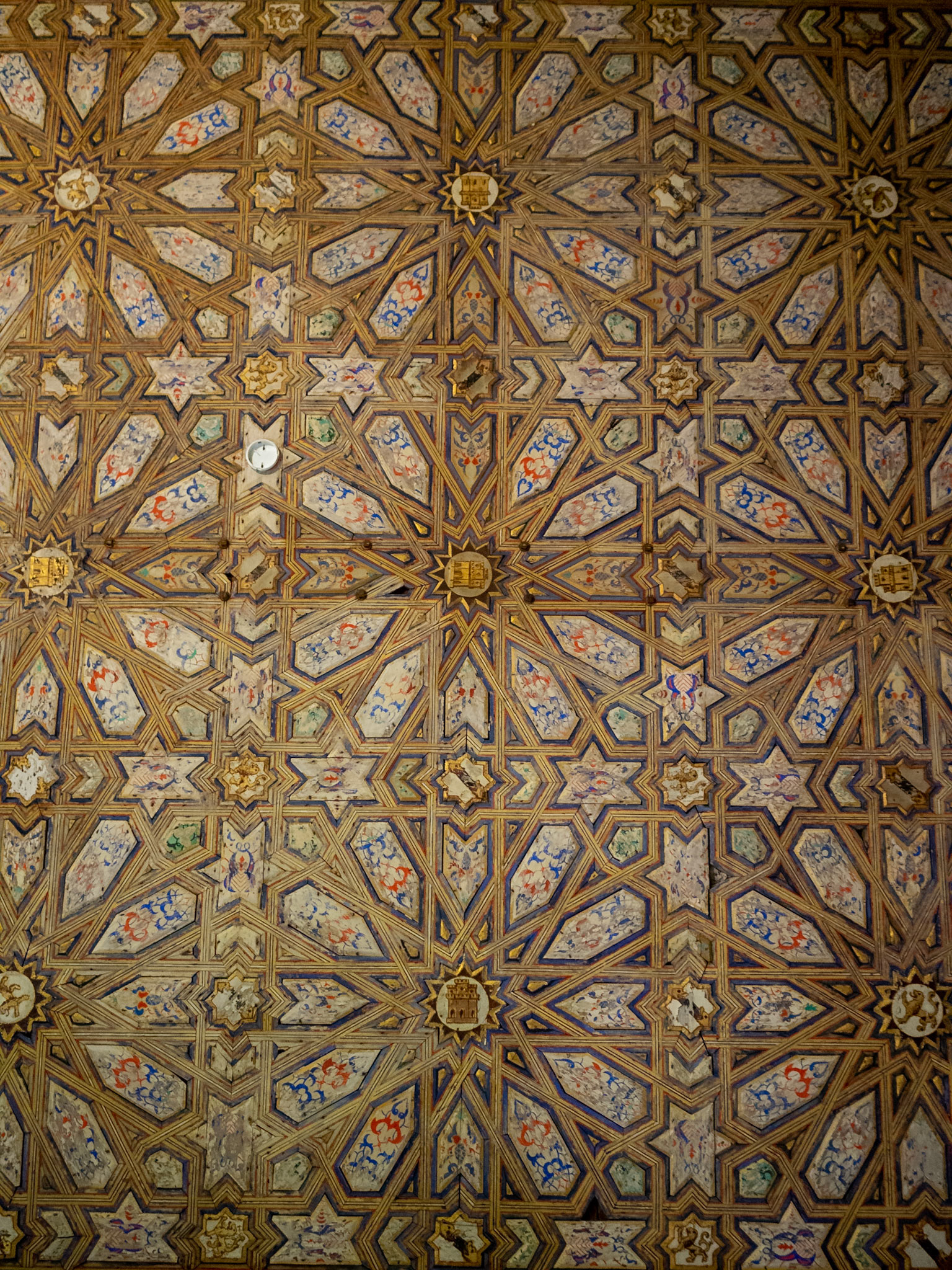 Detail of wooden ceiling with geometric motifs, Alcazar de Seville