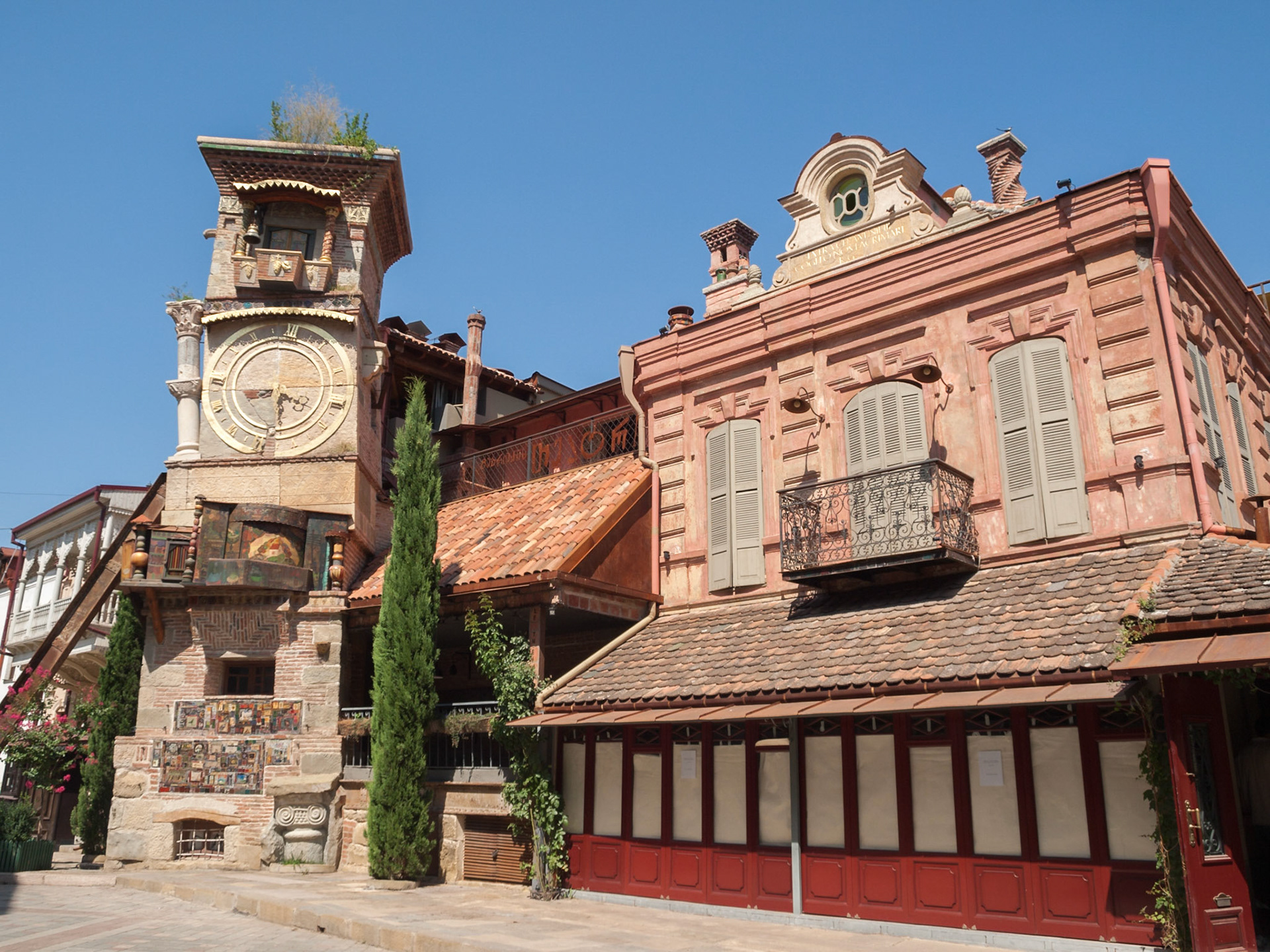 Marionette theater and clock tower in Tbilisi