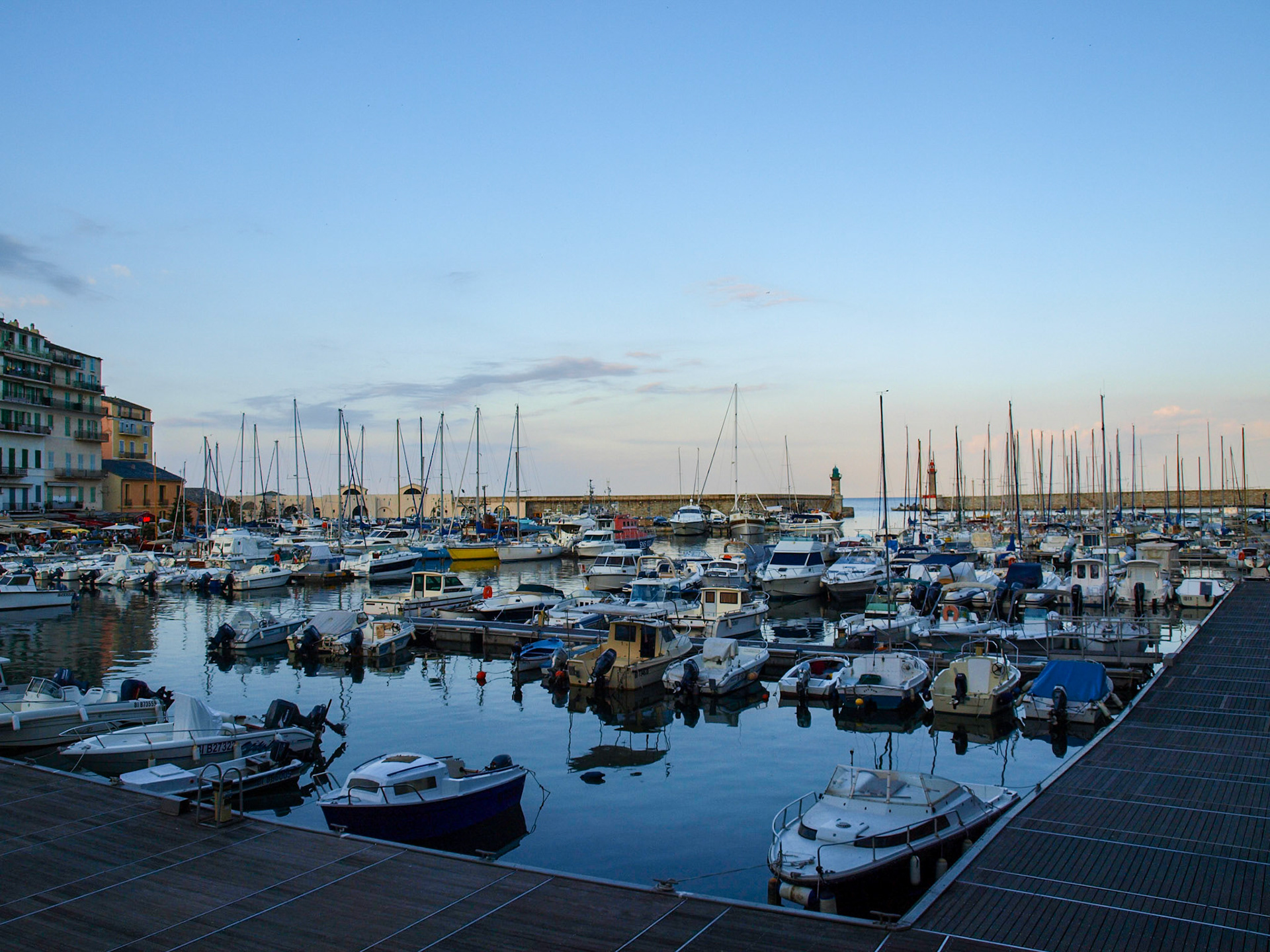 Bastia marina at sun down