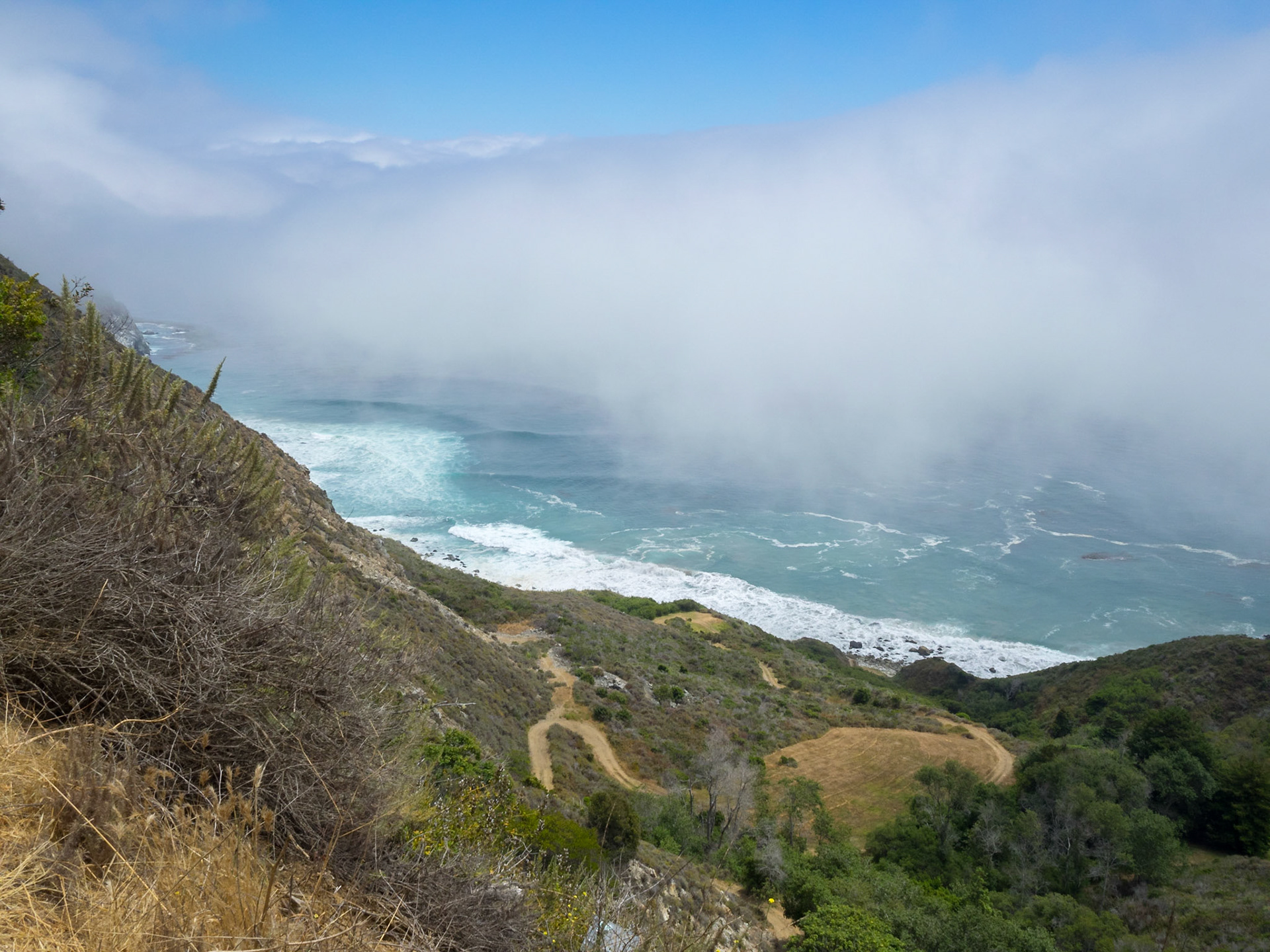 Clouds over the Pacific Ocean  at the end of Partington Cove Trail, Big Sur