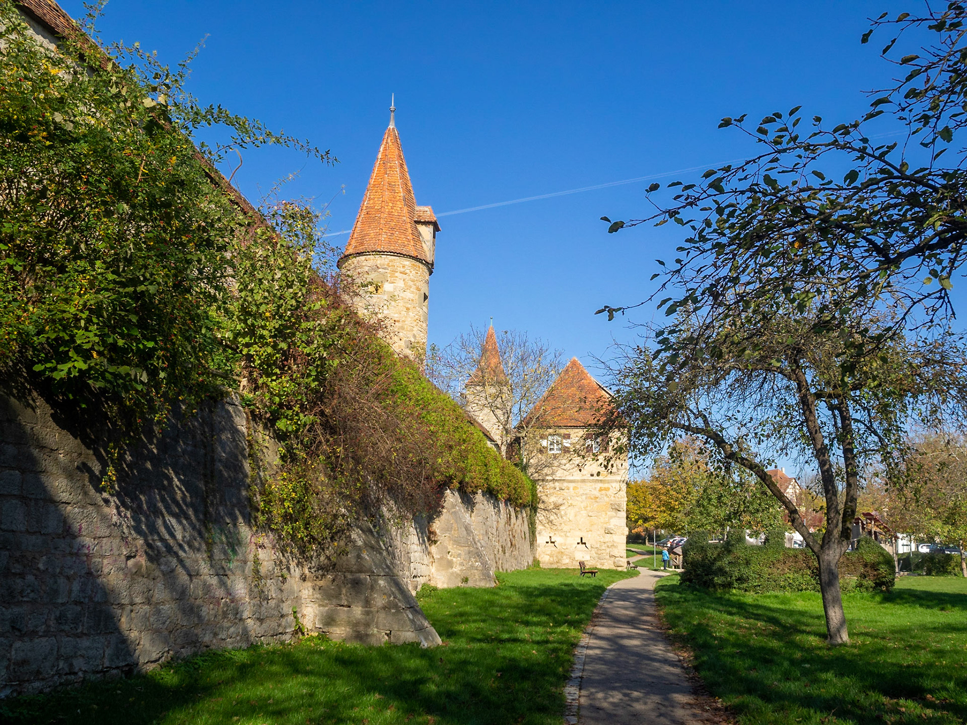 Part of Rothenburg ob der Tauber city wall