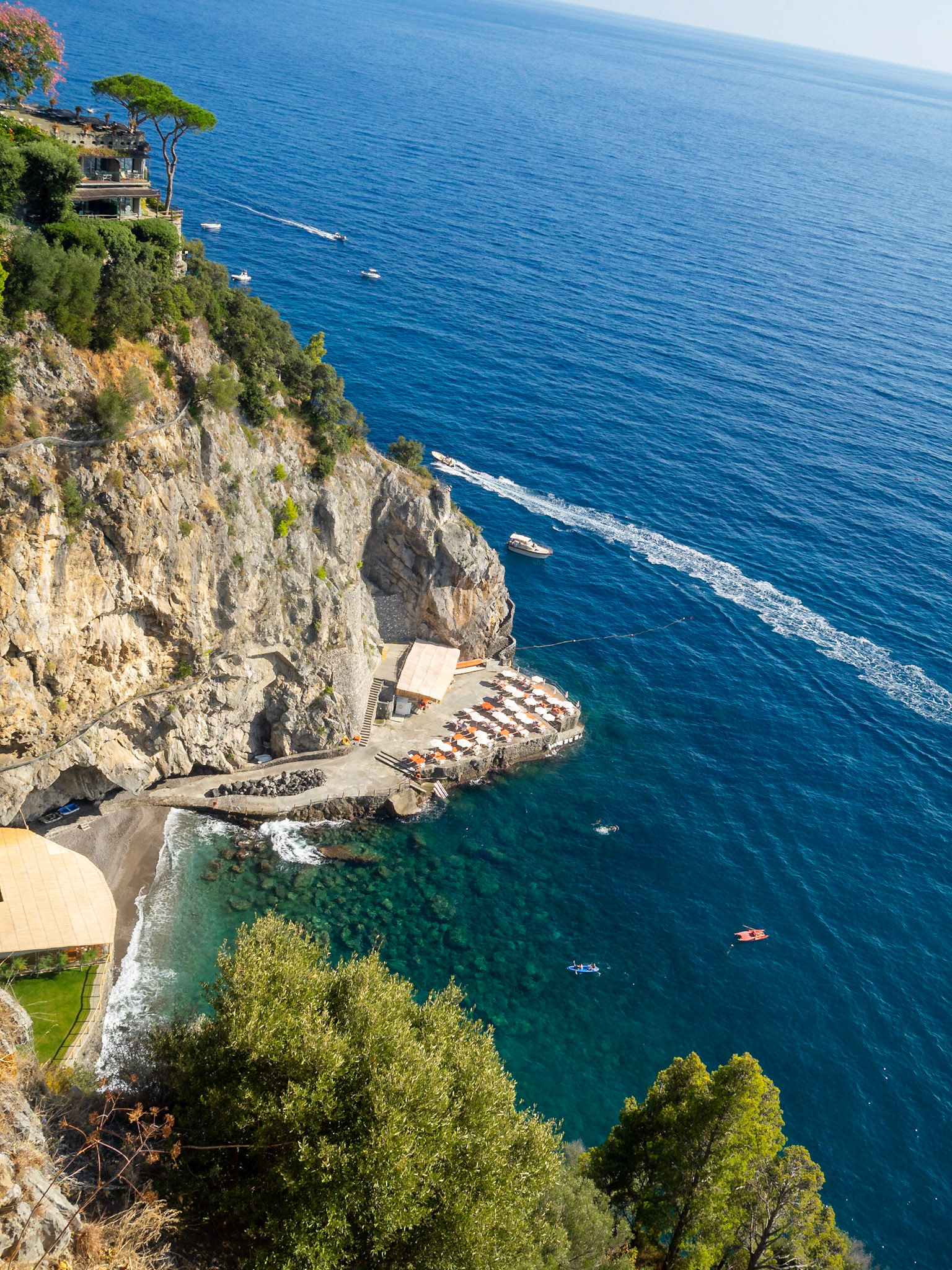 Amalfi Coast beach seen from above