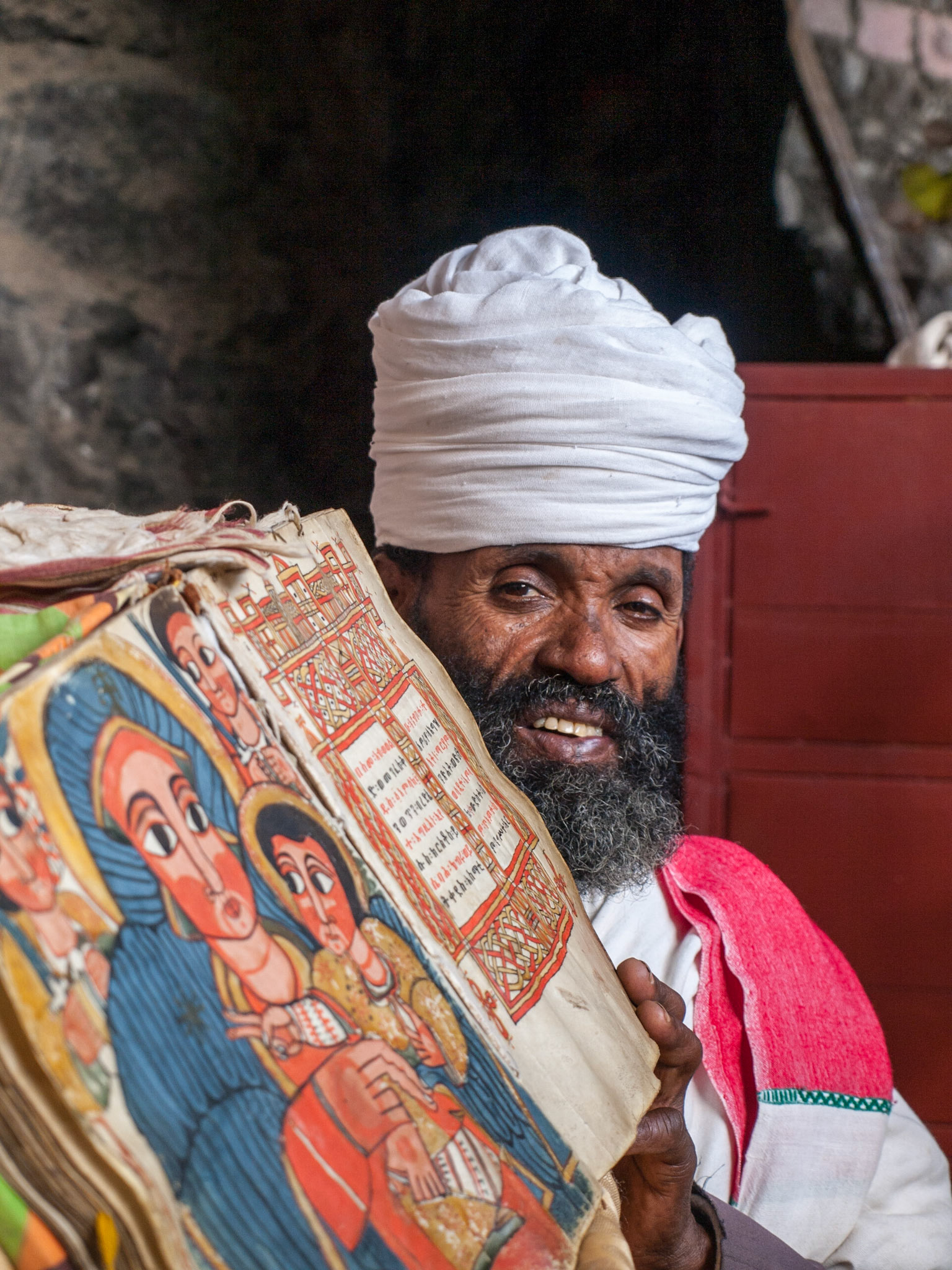 Ethiopian Orthodox Priest with illustrated Bible