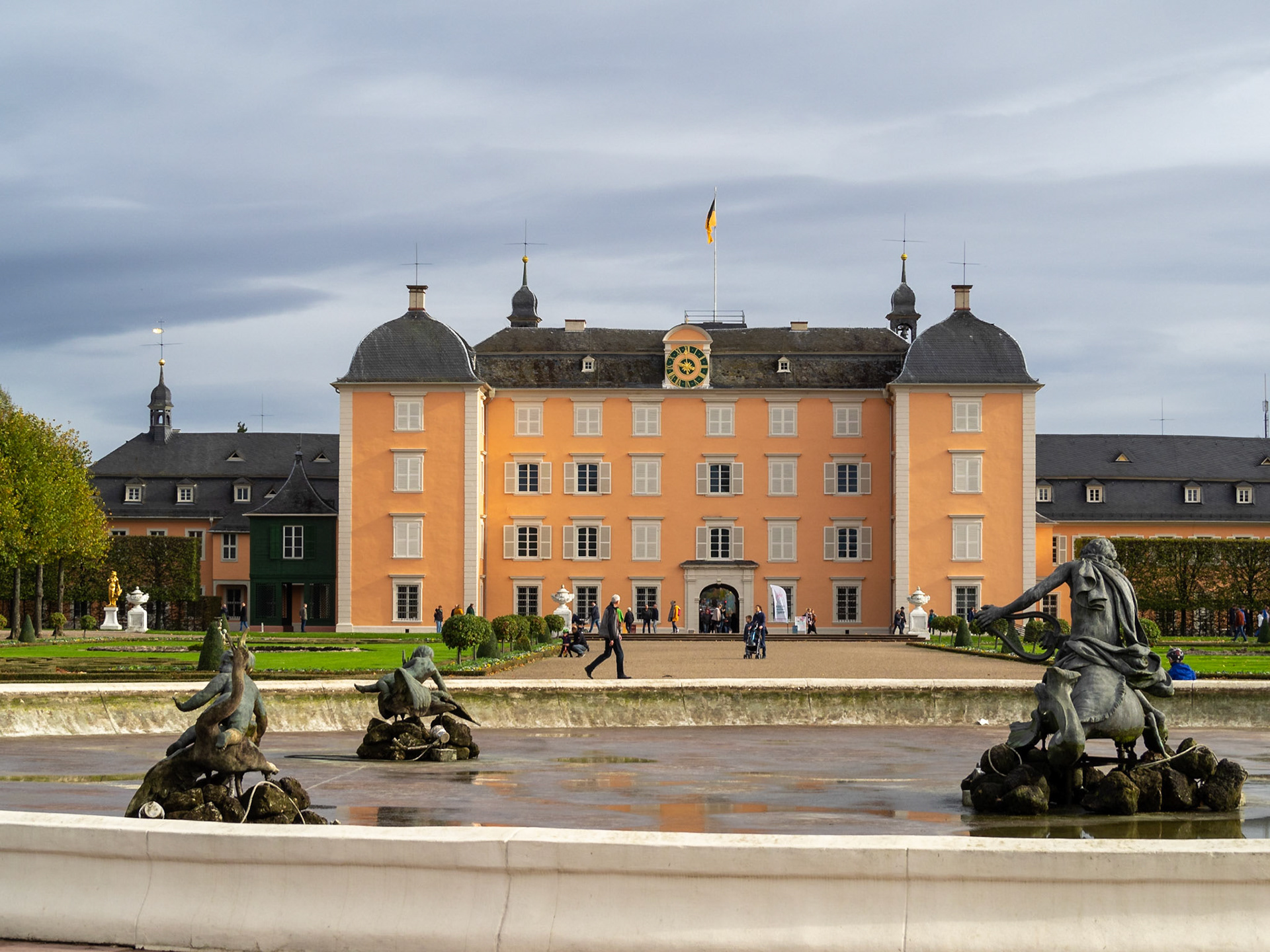 Schwetzingen Palace seen and the garden fountain