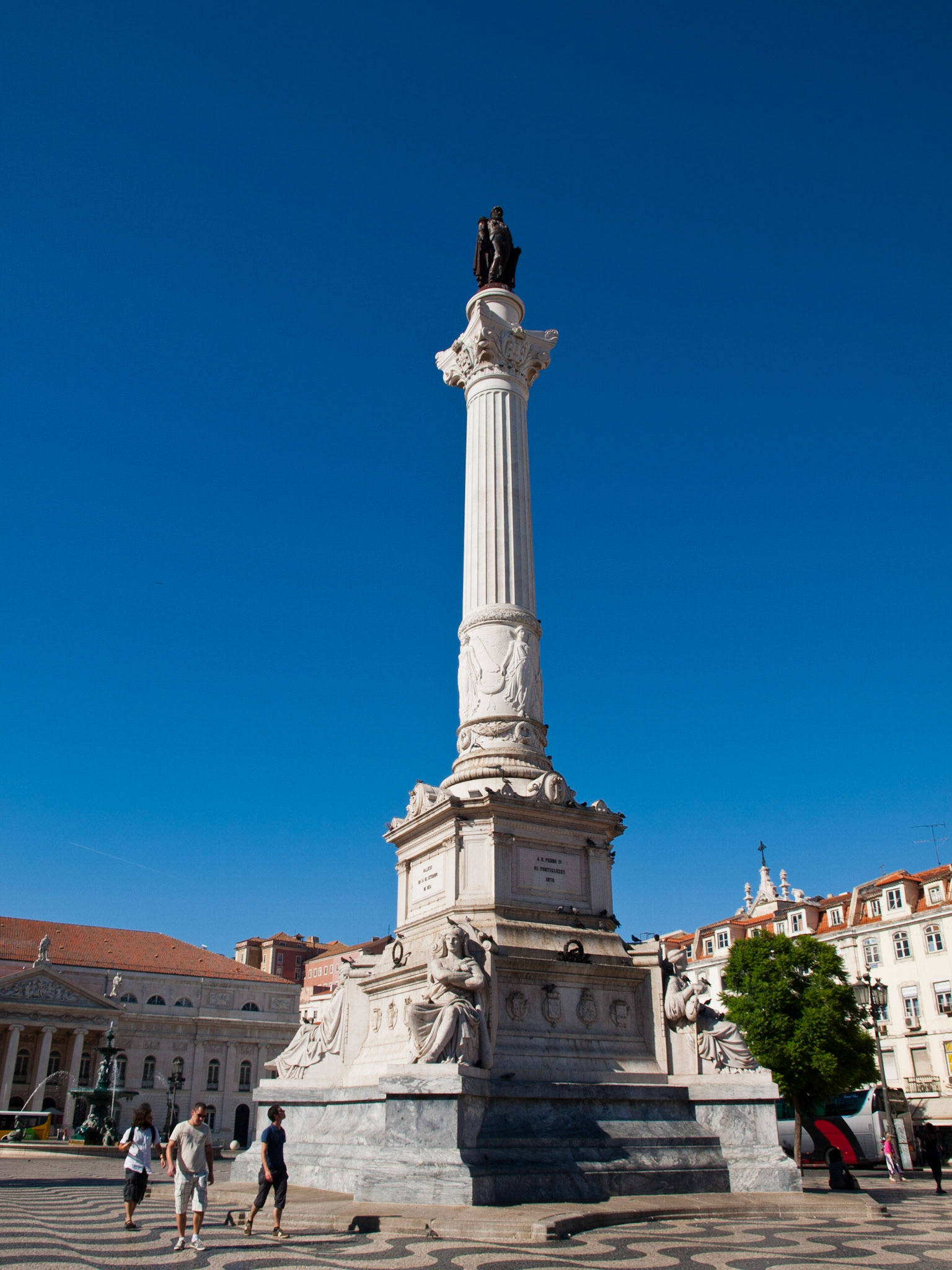 D. Pedro IV statue in Rossio square, Lisbon Baixa Pombalina