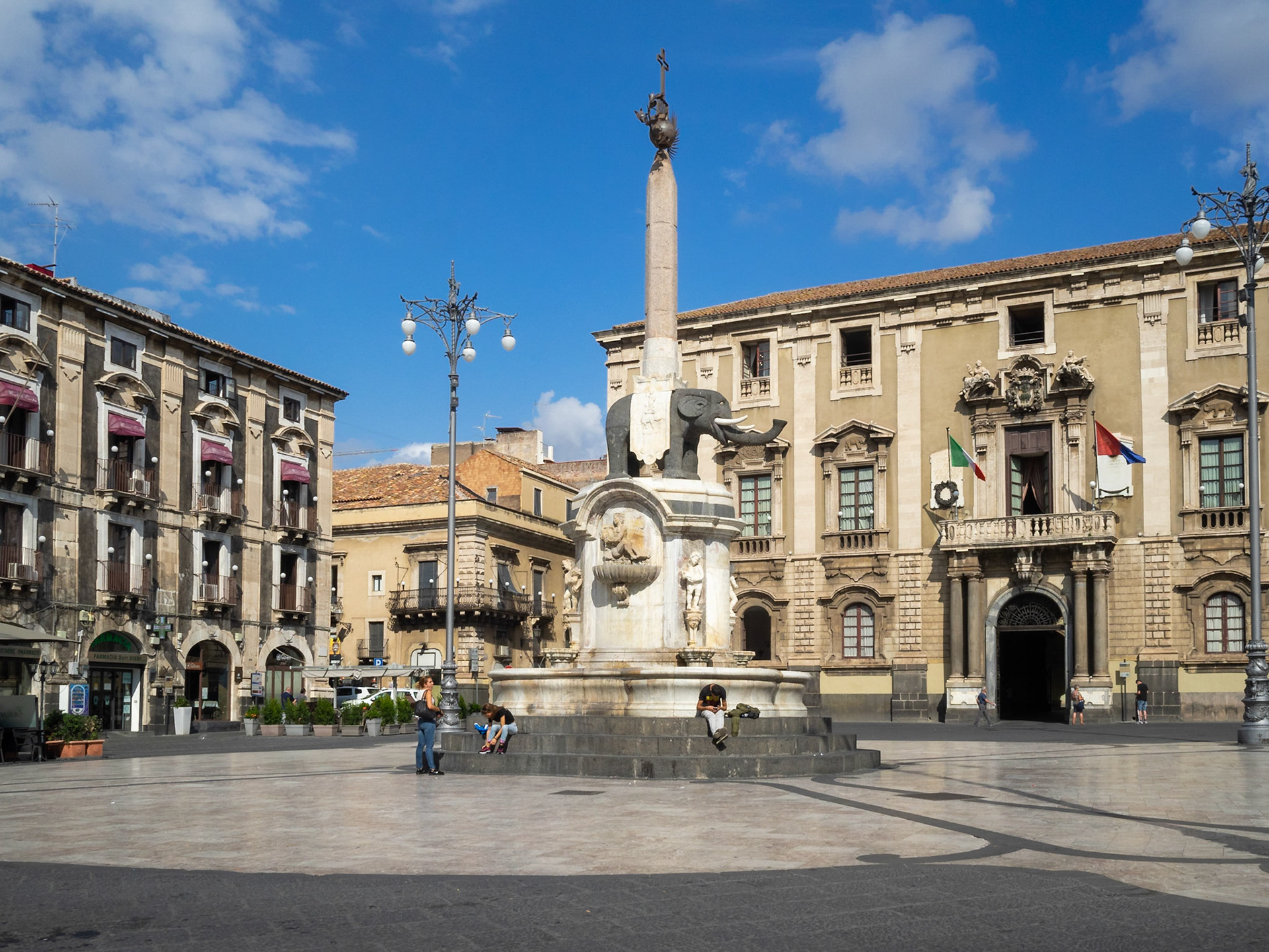 Catania Palazzo degli Elefanti and Fountain in Piazza Duomo
