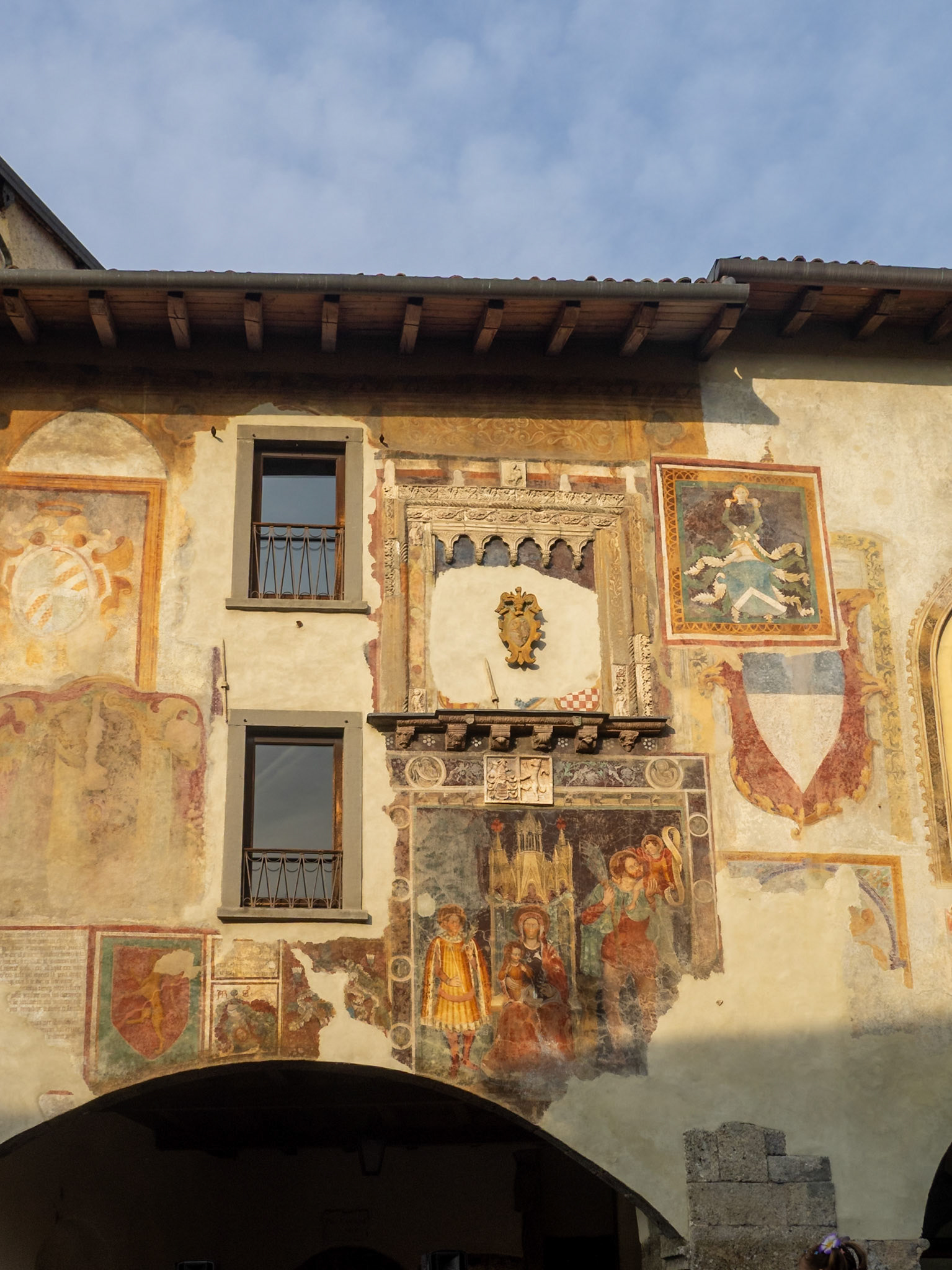 Clusone Palazzo Comunale wall frescos